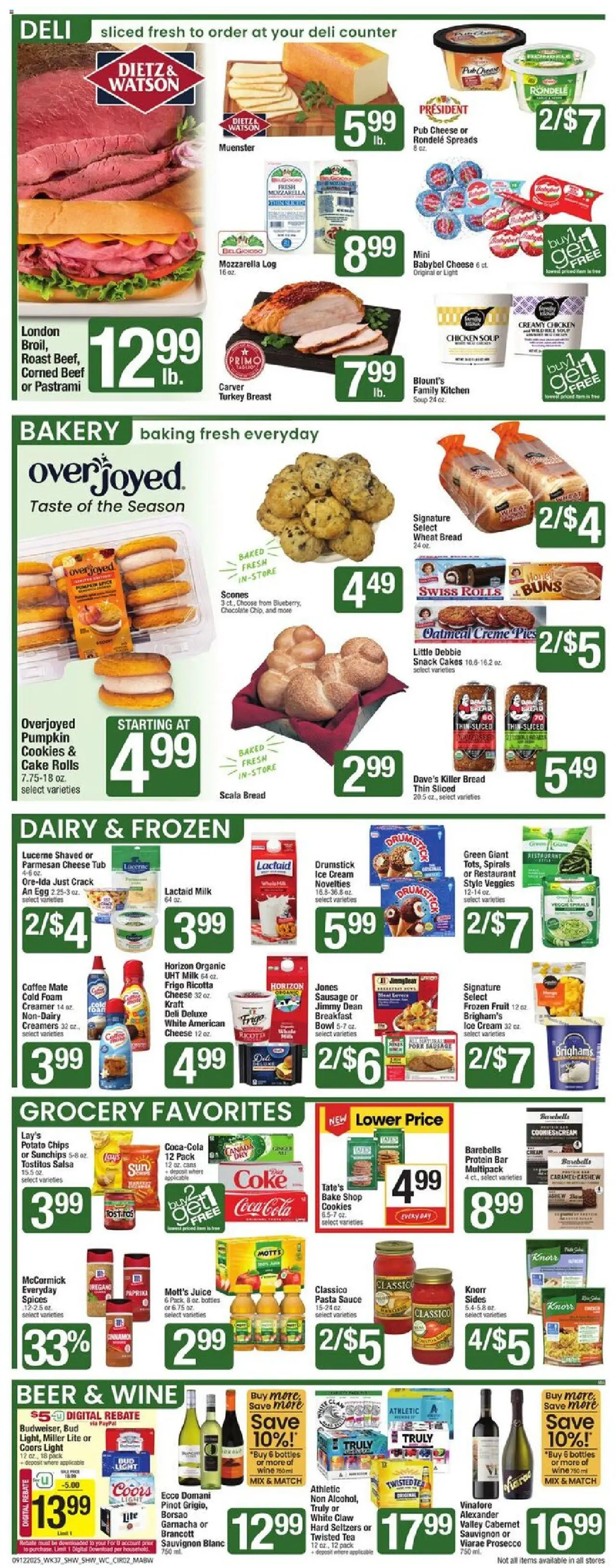 Shaw's Weekly Ad - MA - valid from 12.09.2025 | Page: 2 | Products: Coffee, Beef, Pasta, Cream
