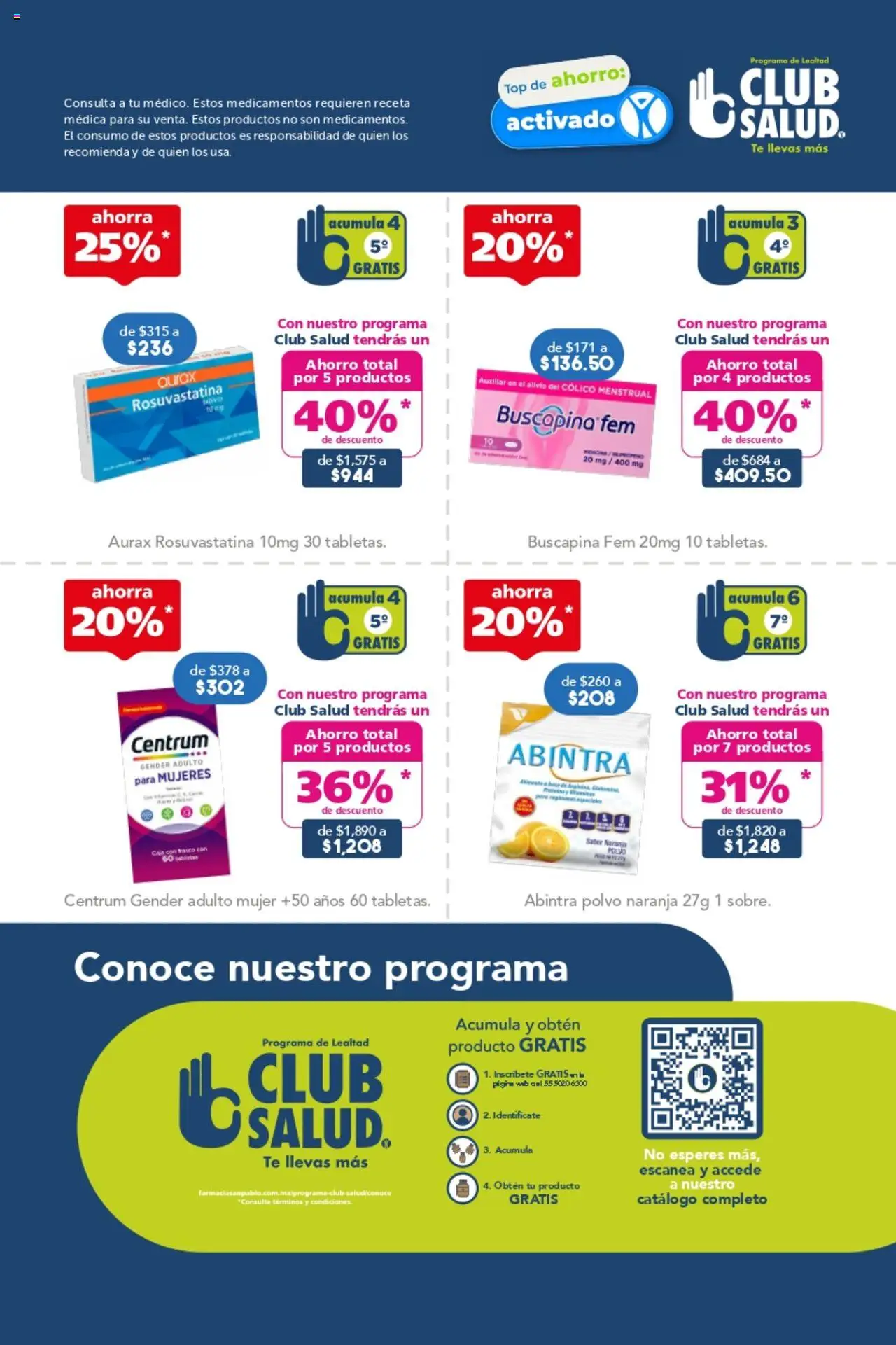 Nuevas ofertas de Farmacia San Pablo válidas en toda la República Mexicana desde el 21.09.2025. ¡Encuentra las mejores ofertas en Farmacia San Pablo - Catálogo! | Página: 7 | Productos: Top, Té, Caja, Polvo