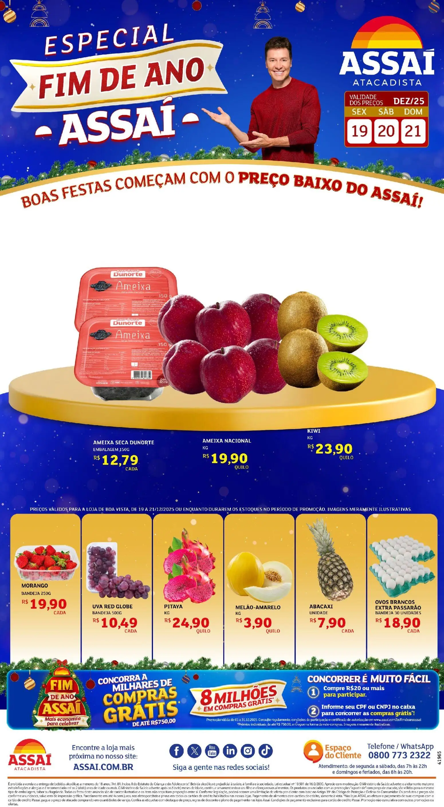 Assaí Atacadista Folheto - válido de 19.12.2025 | Página: 1 | Produtos: Base, Kiwi, Bebida, Bandeja
