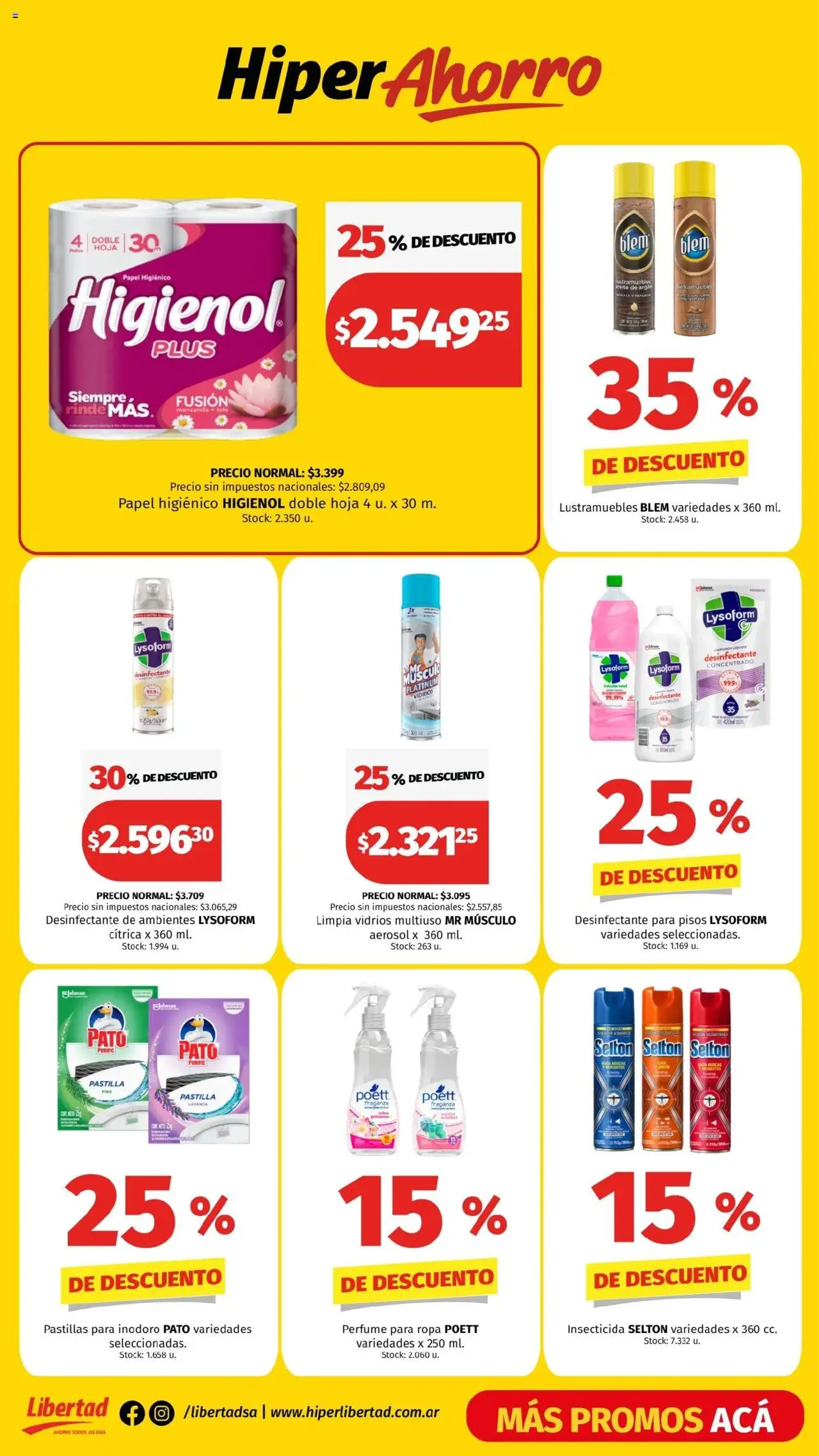 Hipermercado Libertad catálogo │ válido desde el 09.10.2025 | Página: 7 | Productos: Desinfectante, Papel higiénico, Lustramuebles, Aceite