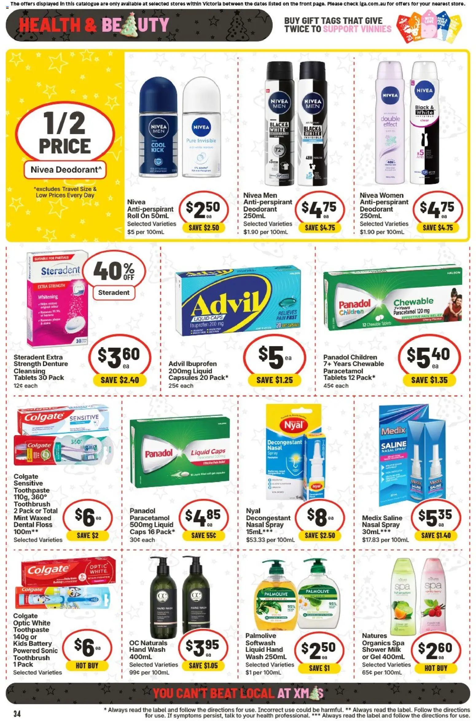 IGA catalogue - valid from 26.11.2025 | Page: 34 | Products: Shower, Milk, Deodorant, Nasal spray