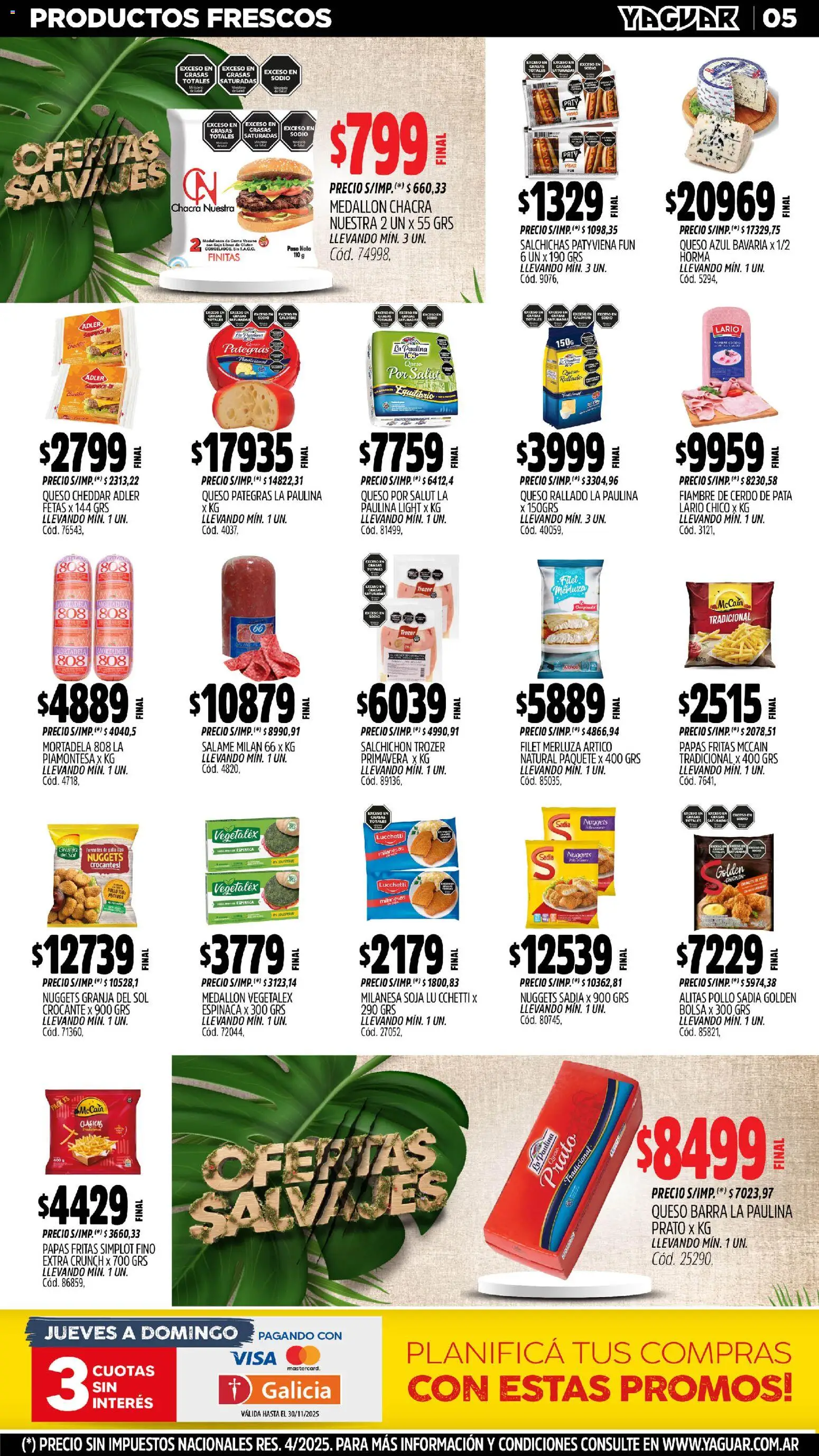 Yaguar - Santa Fe │ válido desde el 10.11.2025 | Página: 5 | Productos: Bolsa, Mortadela, Queso, Cerdo