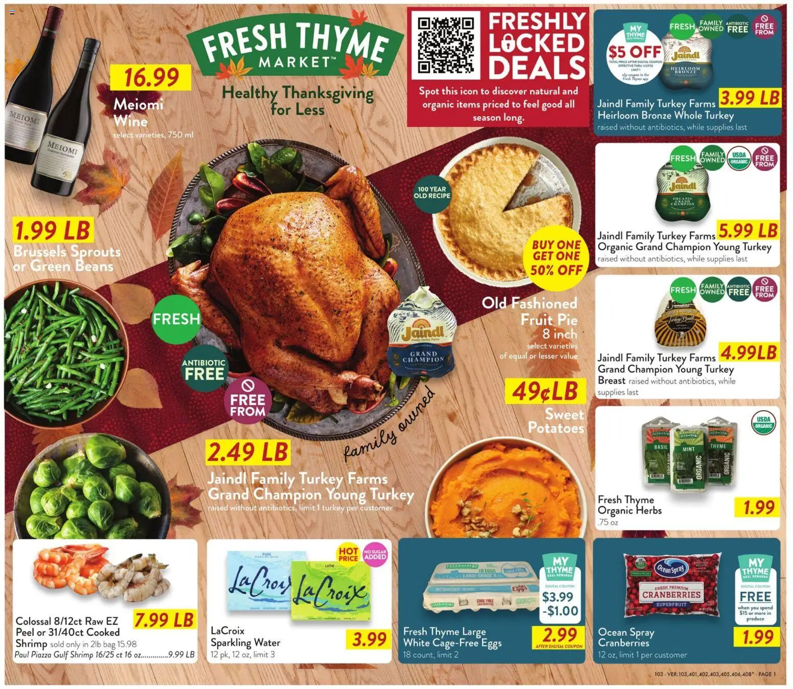 Fresh Thyme Weekly Ad - MO - valid from 19.11.2025 | Page: 3 | Products: Brussels Sprouts, Eggs, Wine, Bag
