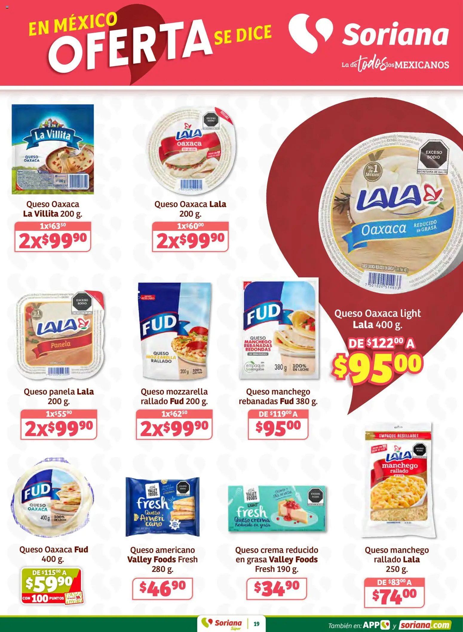 Nuevas ofertas de Soriana válidas en toda la República Mexicana desde el 27.02.2026. ¡Encuentra las mejores ofertas en Soriana Preciazazaso Súper: Chihuahua! | Página: 19 | Productos: Queso crema, Crema, Leche, Queso