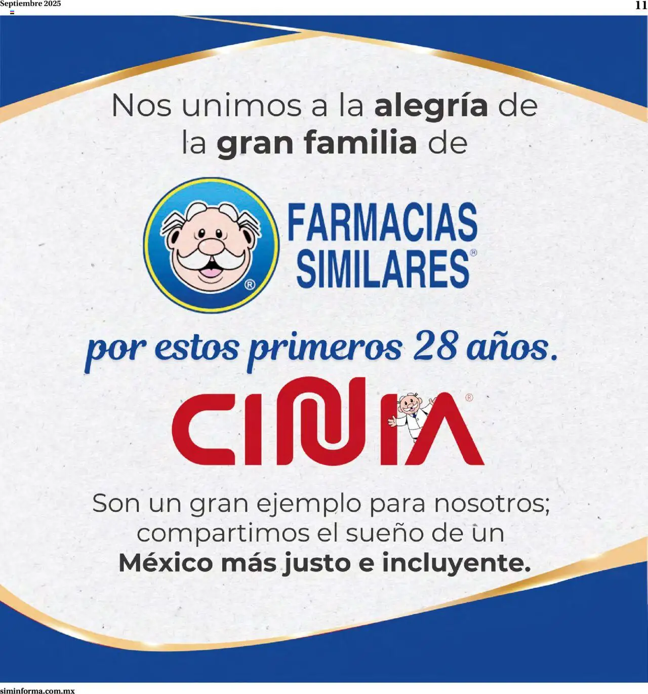 Nuevas ofertas de Farmacias Similares válidas en toda la República Mexicana desde el 22.09.2025. ¡Encuentra las mejores ofertas en Farmacias Similares - Catálogo Siminforma! | Página: 11