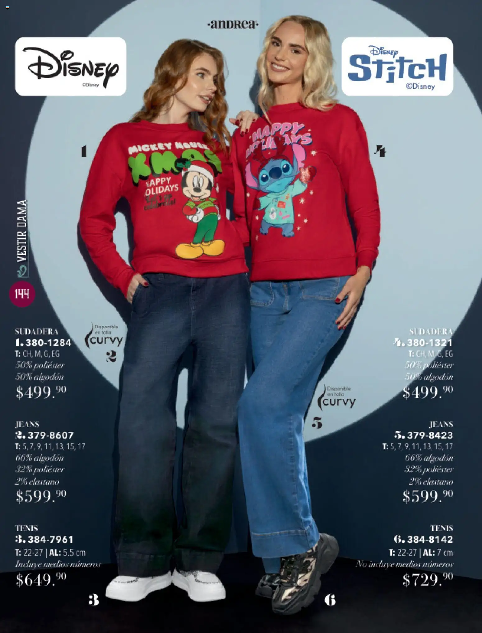 Nuevas ofertas de Andrea válidas en toda la República Mexicana desde el 26.11.2025. ¡Encuentra las mejores ofertas en Andrea catálogo Invierno! | Página: 144 | Productos: Tenis, Mouse, Algodón, Sudadera