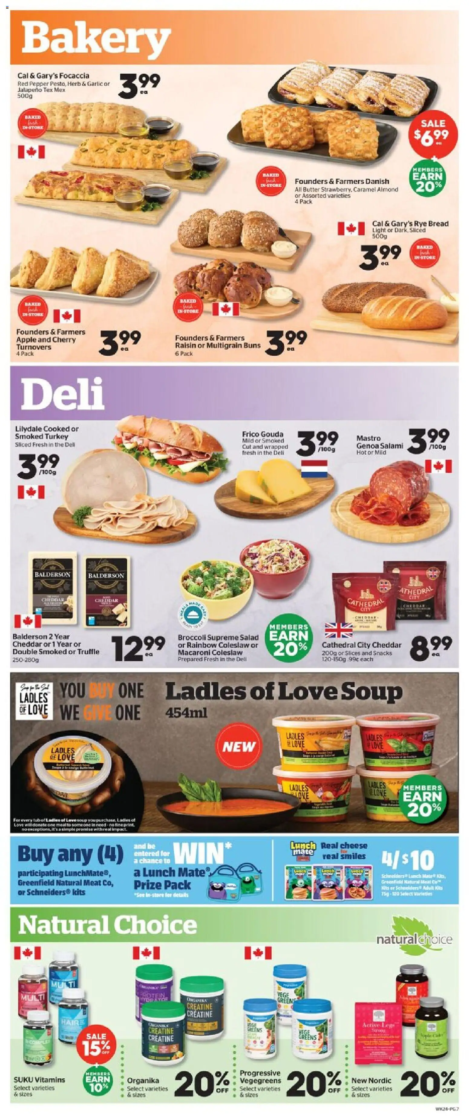 Calgary Co-op flyer valid from 16.04.2026 | Page: 7 | Products: Salad, Butter, Bread, Salami