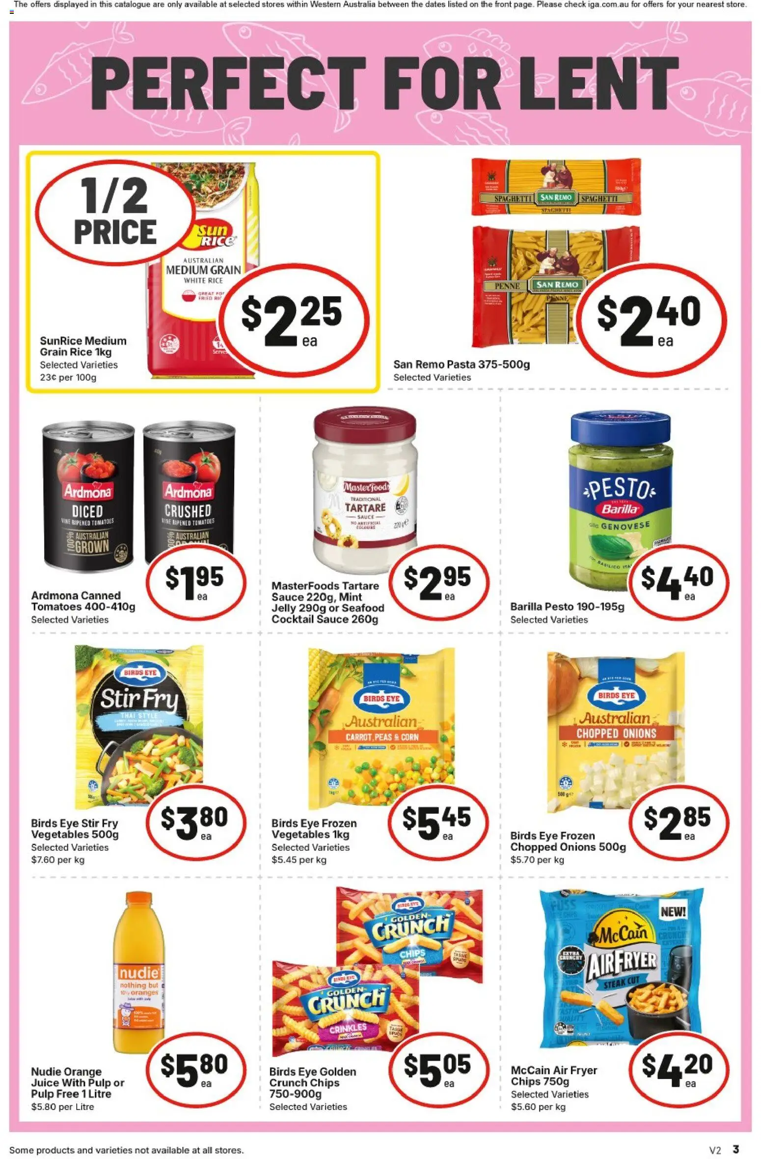 IGA catalogue - valid from 25.02.2026 | Page: 3 | Products: Oranges, Rice, Steak, Seafood