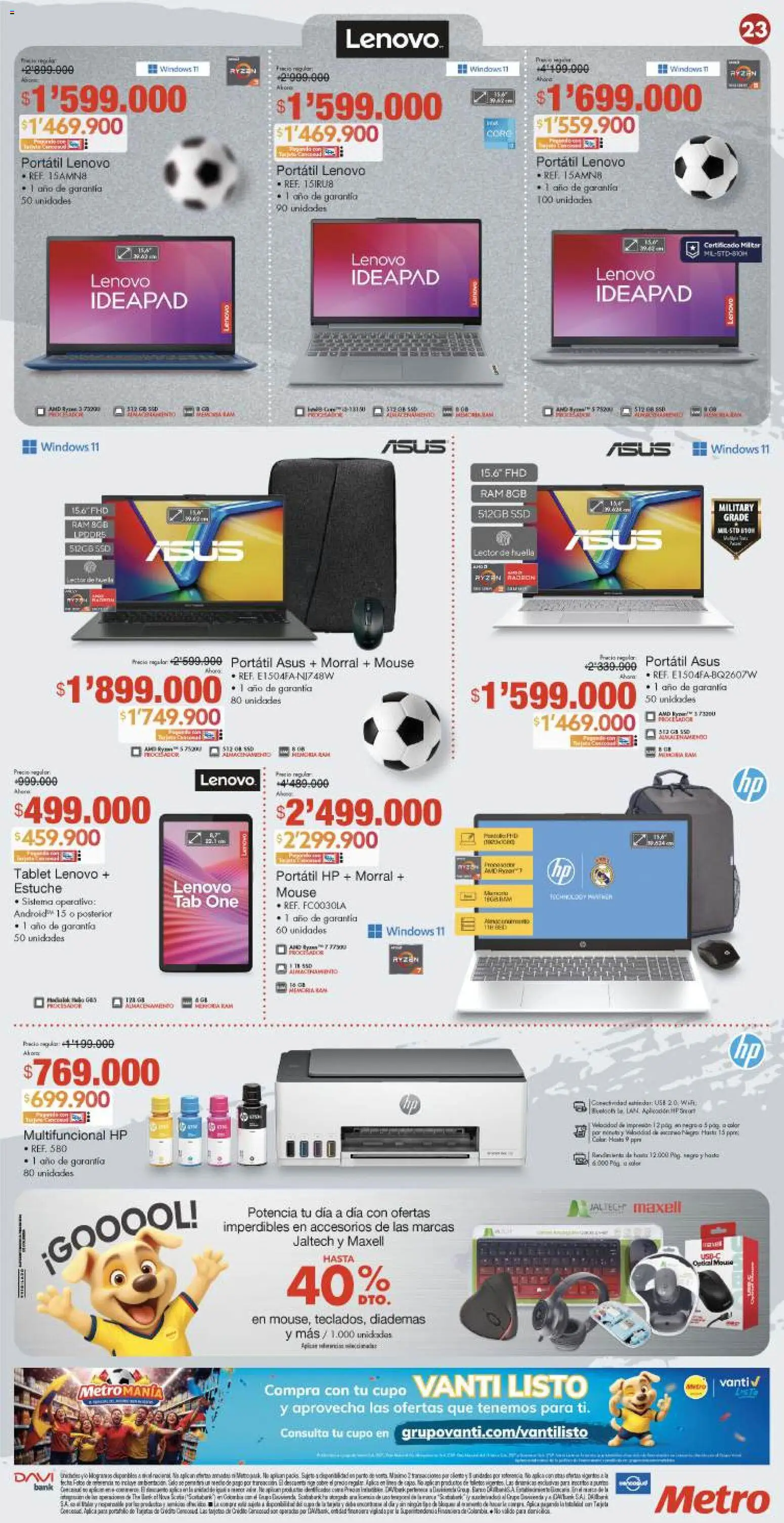 Metro revista - valida desde el 12.02.2026 | Página: 23 | Productos: Estuche, Mani, Morral, Mouse