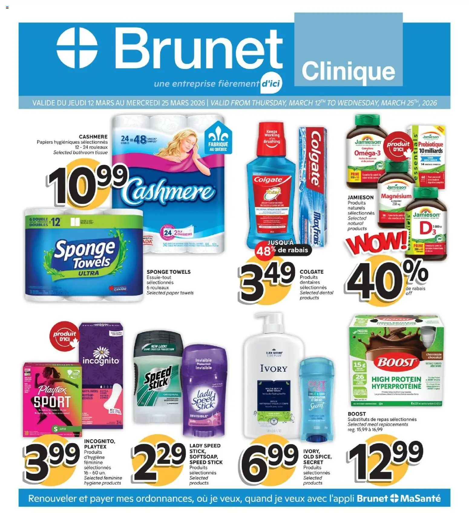 Brunet flyer valid from 12.03.2026 | Page: 1 | Products: Sponge, Body wash, Chocolate