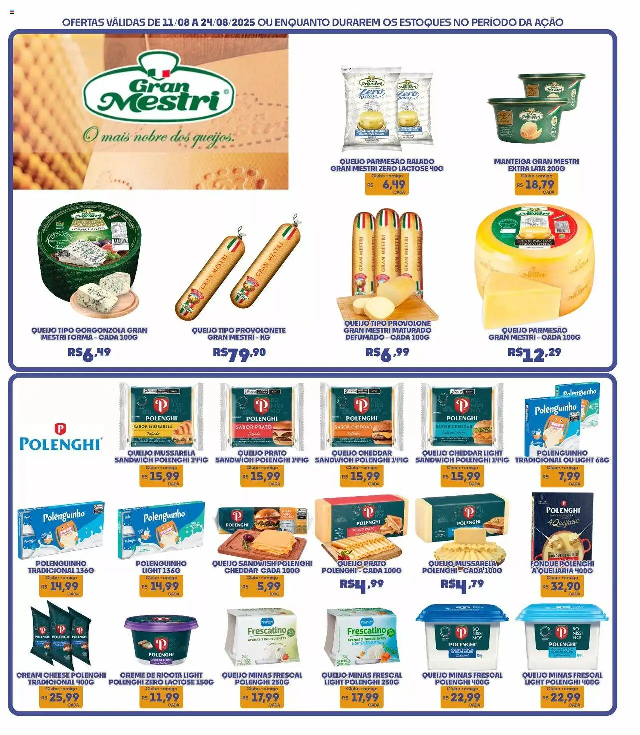 Boa Supermercados Folheto - válido de 11.08.2025 | Página: 13 | Produtos: Manteiga, Parmesão, Ricota, Mussarela