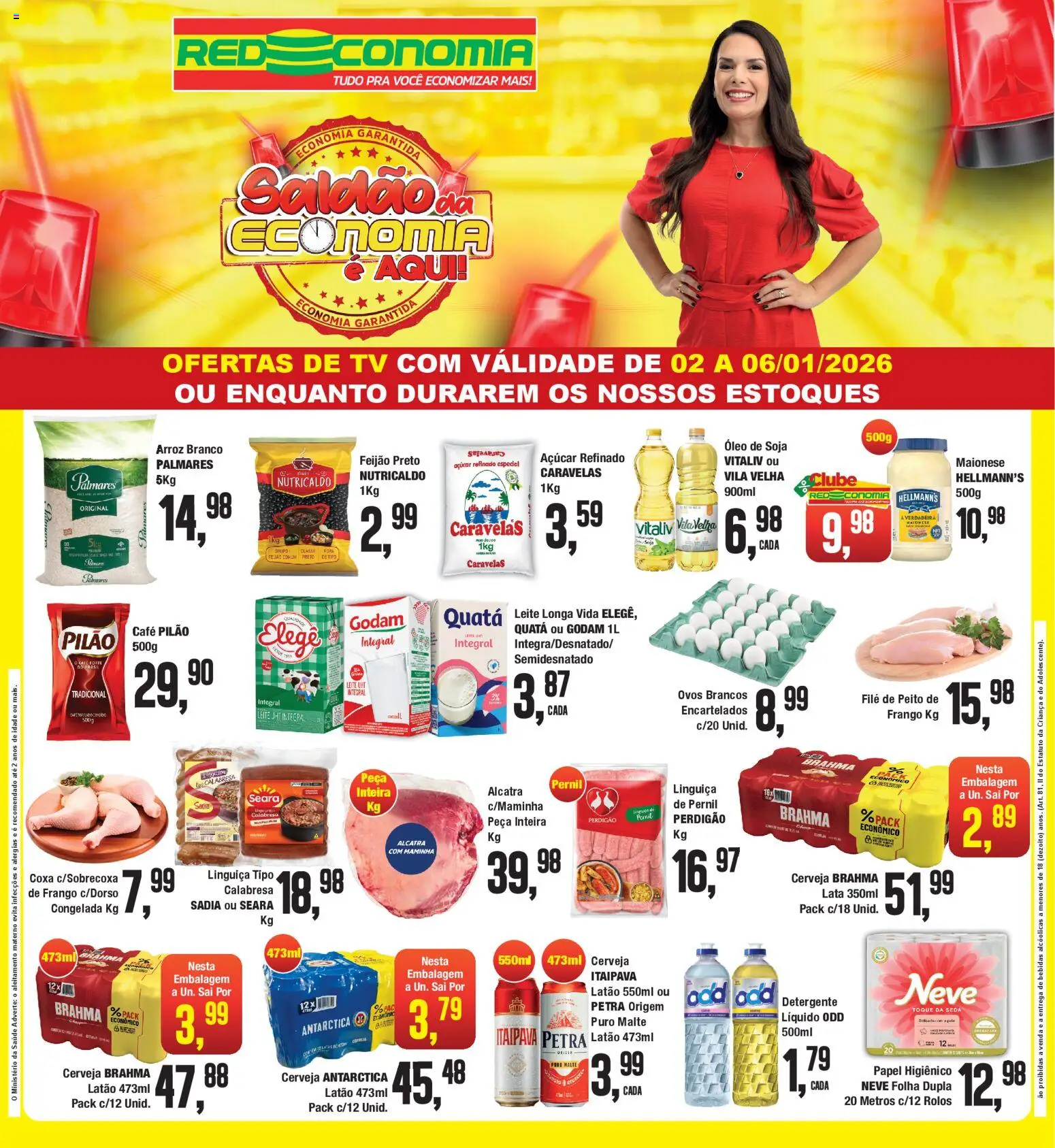 RedEconomia Folheto - válido de 02.01.2026 | Página: 1 | Produtos: Café, Arroz, Café pilão, Maionese