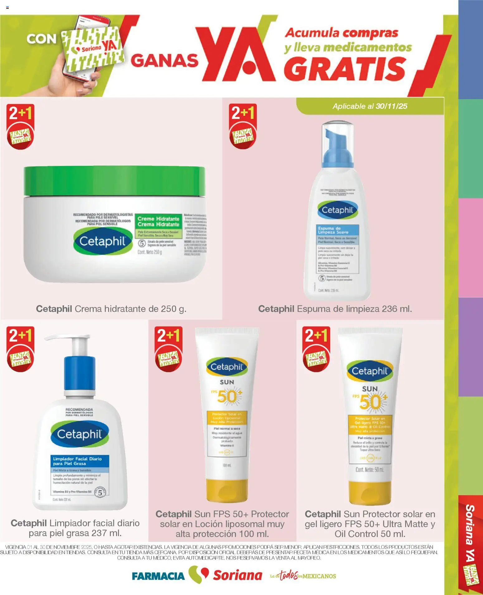 Nuevas ofertas de Soriana válidas en toda la República Mexicana desde el 01.11.2025. ¡Encuentra las mejores ofertas en Soriana - Folleto Farmacia Soriana Noviembre Súper Nacional! | Página: 14 | Productos: Espuma, Limpiador, Limpiador facial, Protector solar