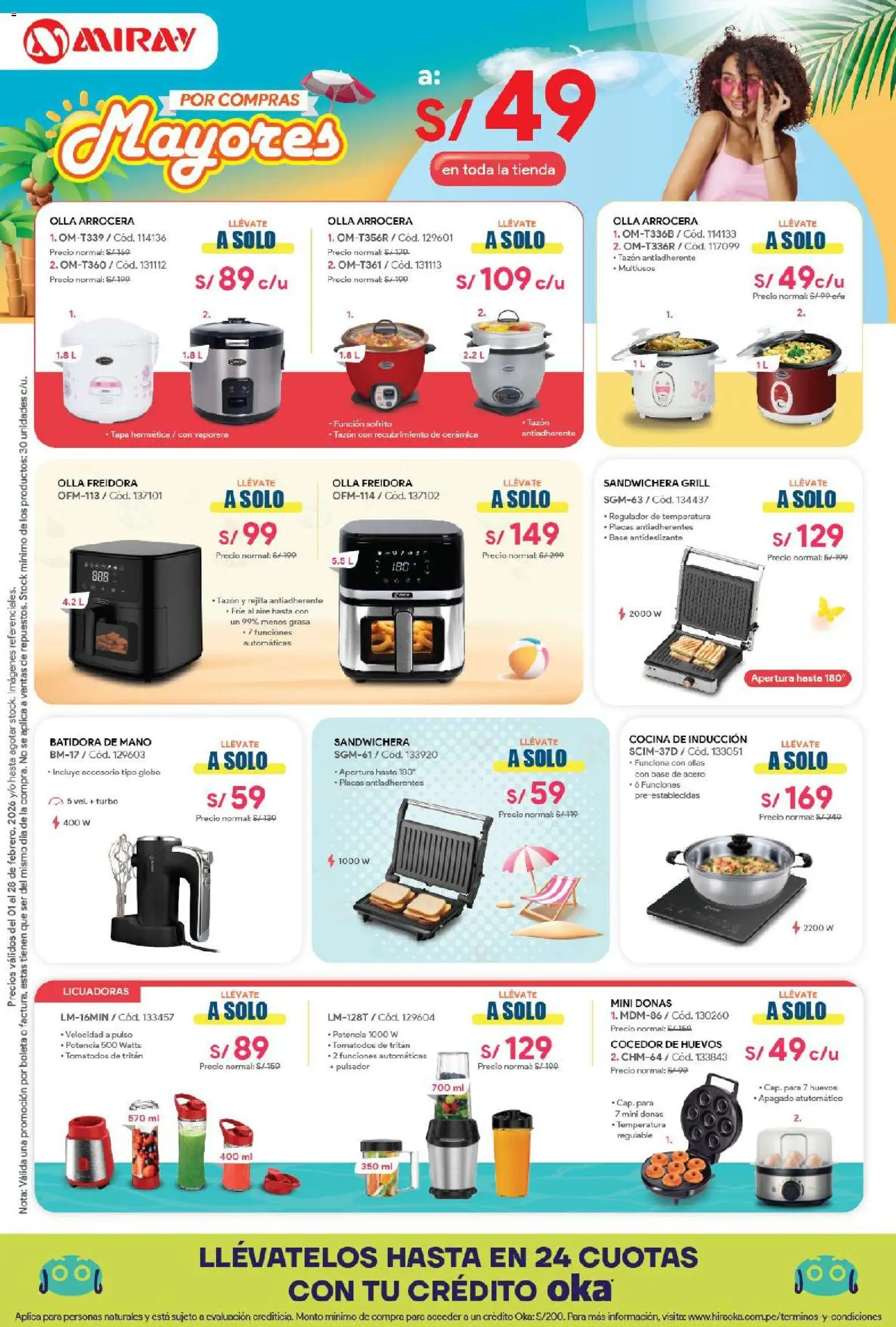 Catálogo Hiraoka válido desde 01.02.2026 | Página: 6 | Productos: Rejilla, Cocina, Batidora, Sandwichera