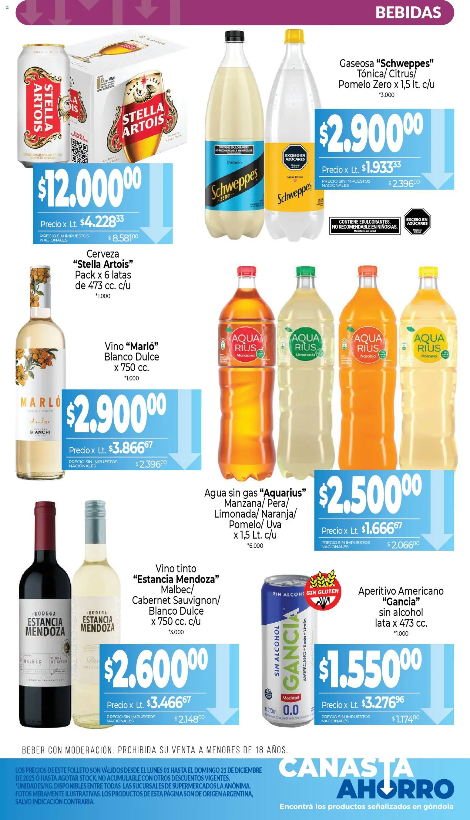 La Anonima catálogo │ válido desde el 01.12.2025 | Página: 6 | Productos: Gaseosa, Manzana, Limón, Pomelo