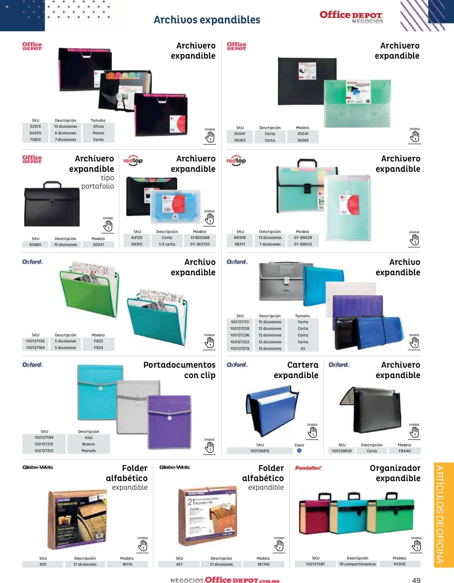 Nuevas ofertas de Office Depot válidas en toda la República Mexicana desde el 12.01.2026. ¡Encuentra las mejores ofertas en Office Depot catálogo 2026! | Página: 51 | Productos: Organizador