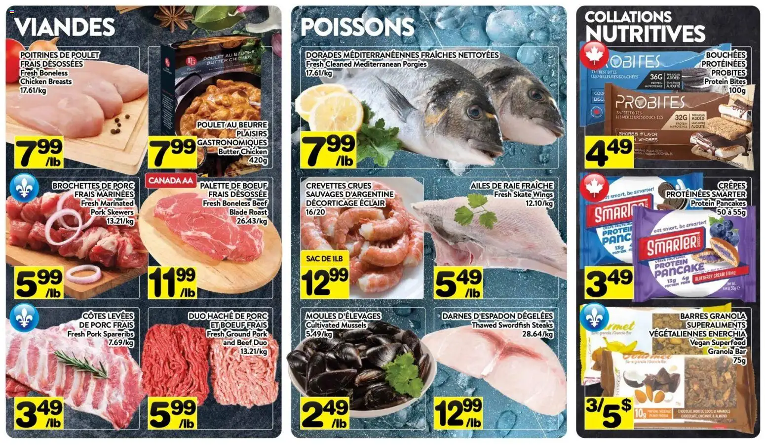 Pa Supermarché flyer valid from 17.11.2025 | Page: 4 | Products: Beef, Cream, Chicken breasts, Chicken