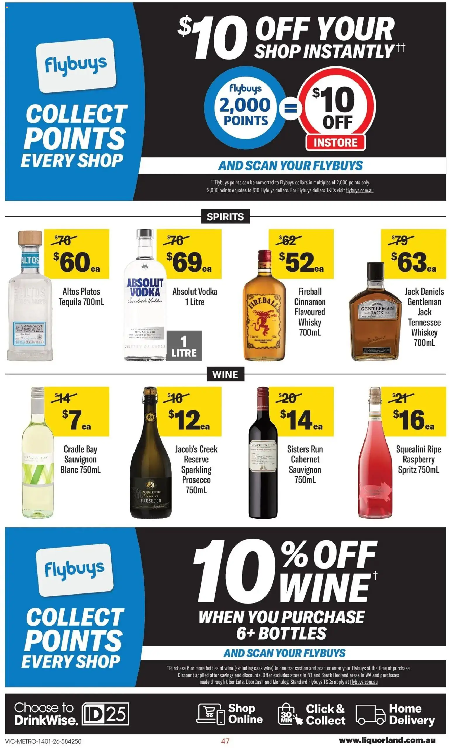 Coles catalogue - valid from 14.01.2026 | Page: 47 | Products: Wine, Vodka, Whiskey, Raspberry