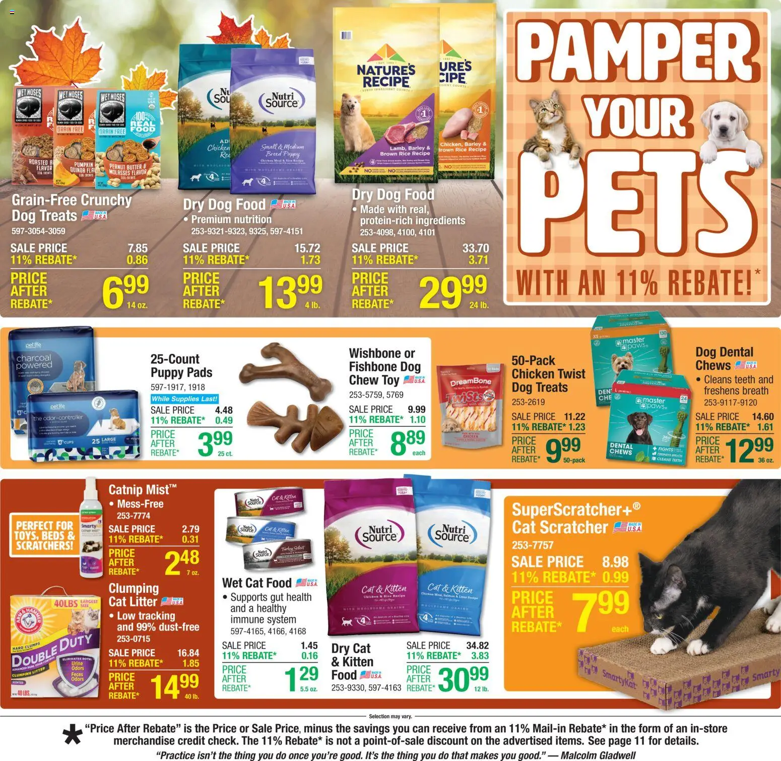 Menards Weekly Ad - valid from 22.10.2025 | Page: 19 | Products: Cat Litter, Butter, Pads, Pumpkin