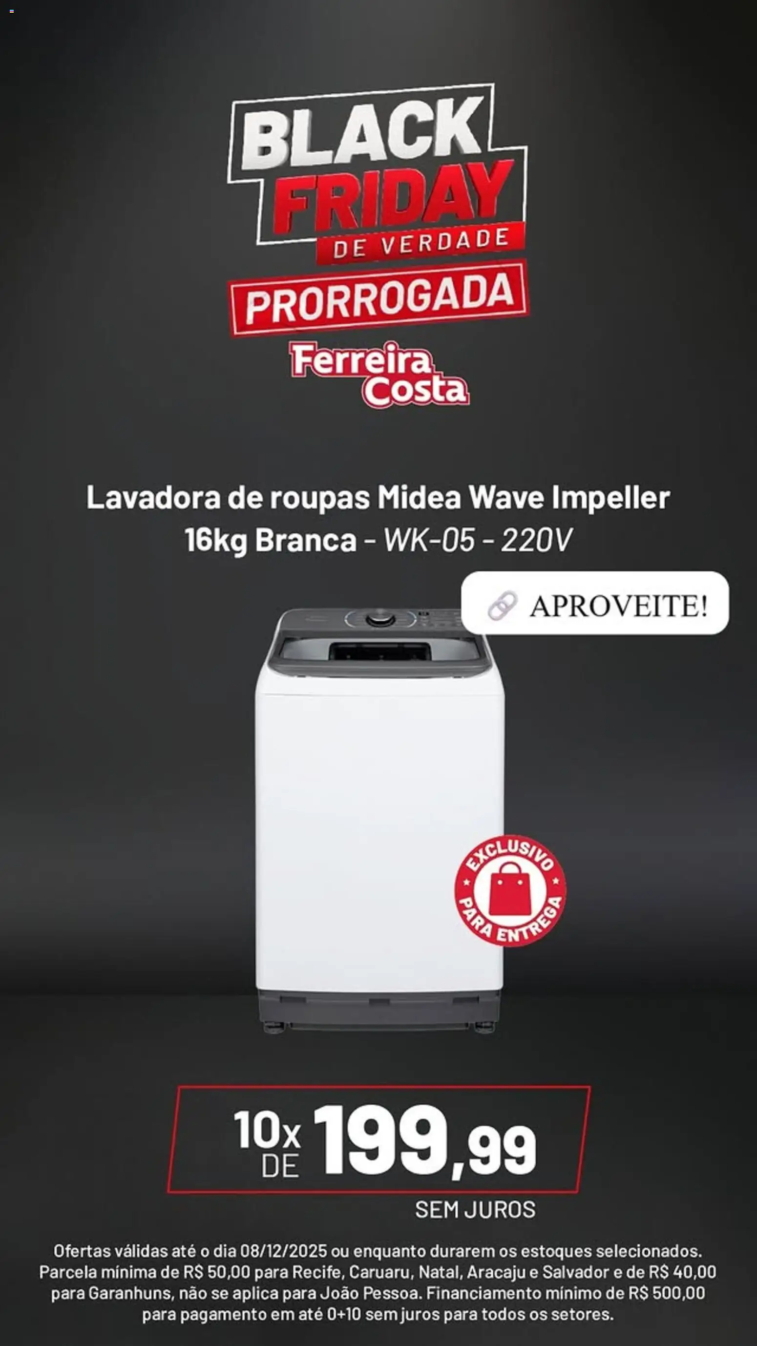 Ferreira Costa Folheto - válido de 08.12.2025 | Página: 4 | Produtos: Lavadora de roupas, Roupas