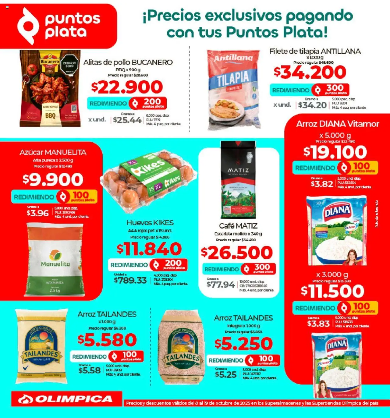 Olímpica revista - valida desde el 08.10.2025 | Página: 2 | Productos: Arroz, Pollo, Azucar, Huevos