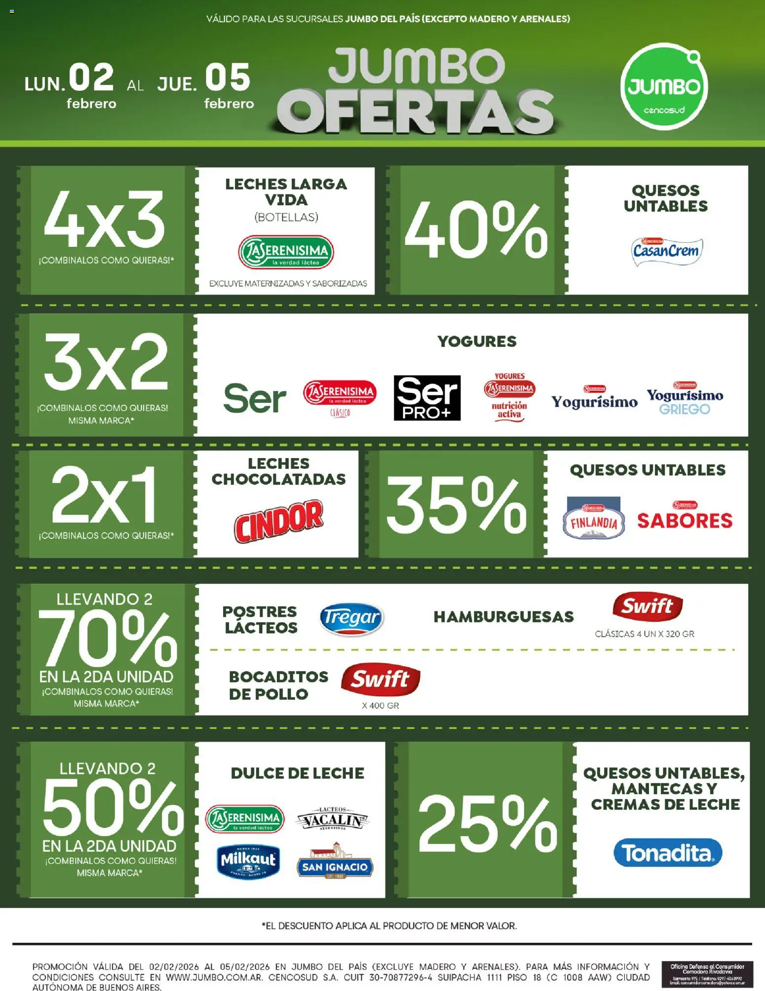 Jumbo ofertas │ válido desde el 02.02.2026 | Página: 2 | Productos: Teléfono, Pollo, Dulce de leche, Leche