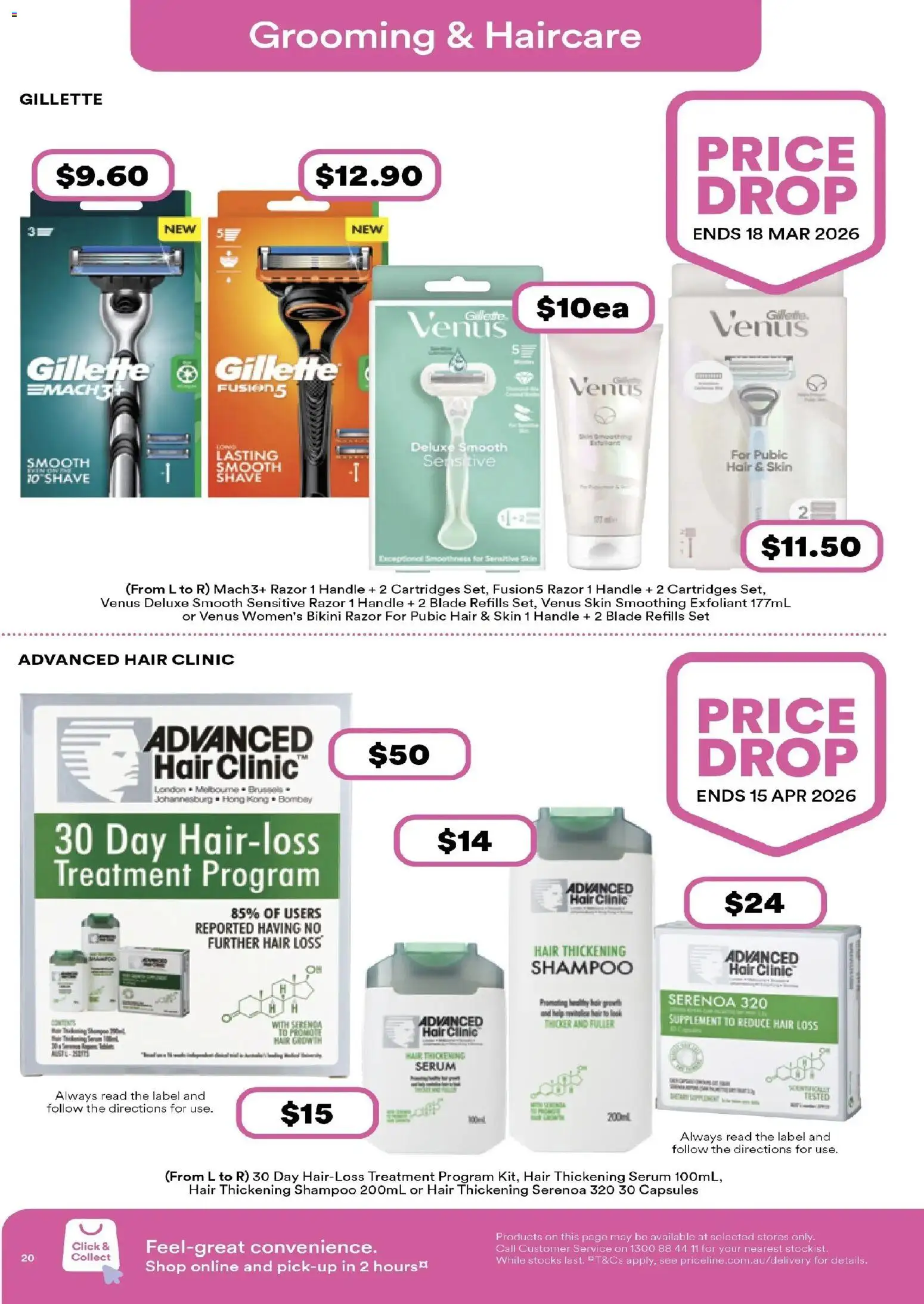 Priceline Pharmacy catalogue - valid from 18.02.2026 | Page: 20 | Products: Bikini, Shampoo, Razor, Treatment