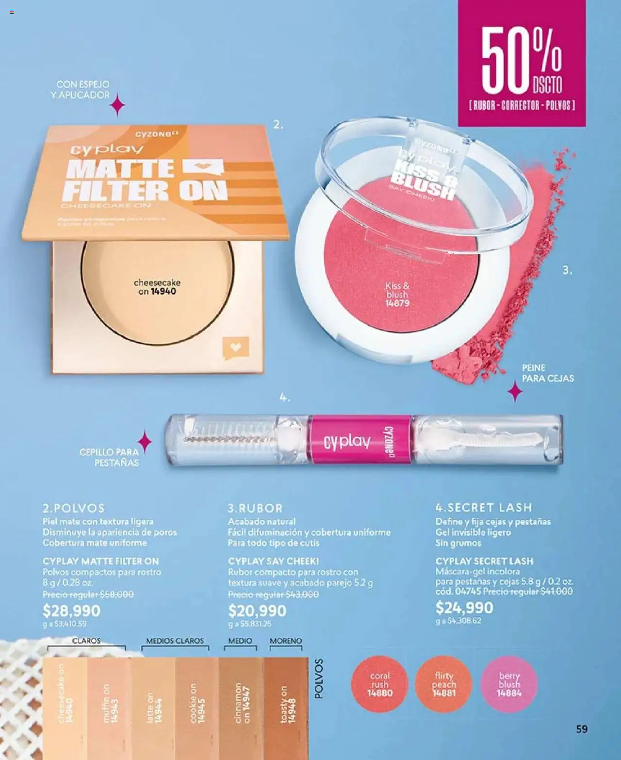 CyZone revista - valida desde el 05.05.2025 | Página: 59 | Productos: Rubor, Espejo, Cepillo, Corrector