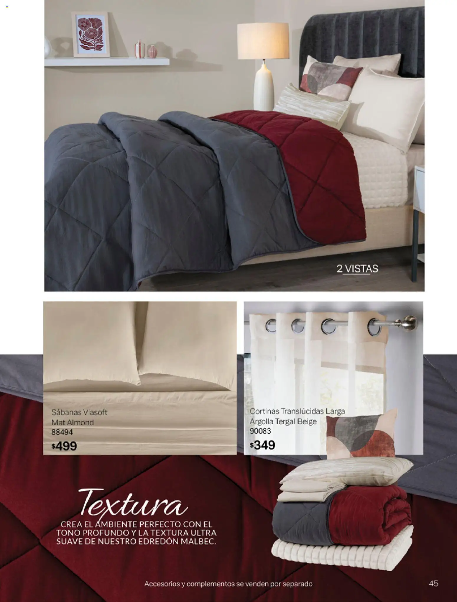 Nuevas ofertas de Vianney válidas en toda la República Mexicana desde el 06.03.2026. ¡Encuentra las mejores ofertas en Vianney catálogo Tu hogar, nuestra pasión! | Página: 47 | Productos: Sabanas, Cortinas