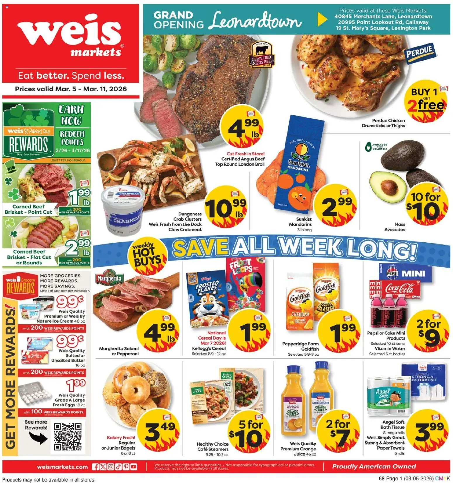 Weis Grand Opening Leonardtown - valid from 05.03.2026 | Page: 1 | Products: Vitamin, Cream, Water, Bag