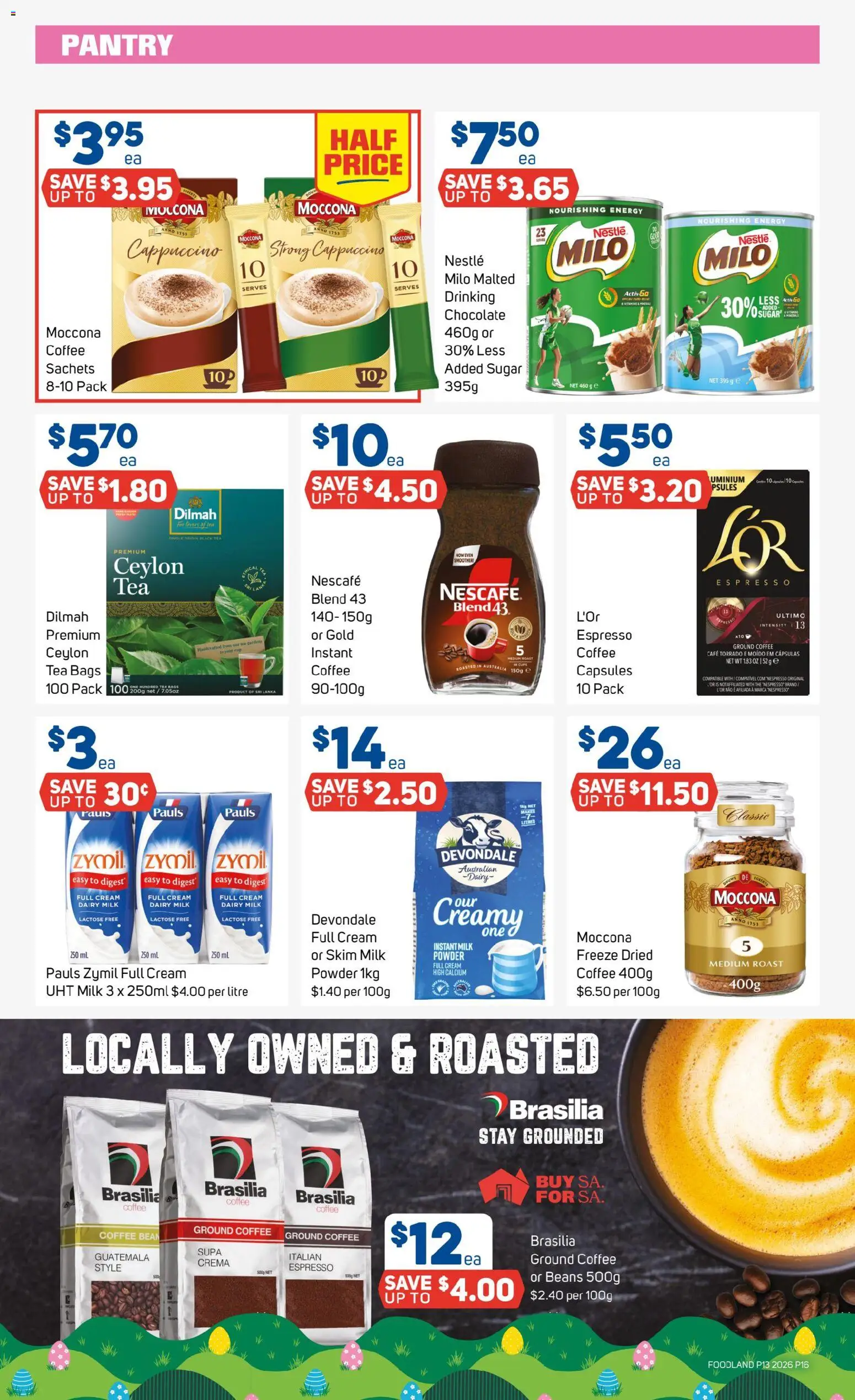 Foodland catalogue - valid from 25.03.2026 | Page: 16 | Products: Coffee, Chocolate, Sugar, Moccona