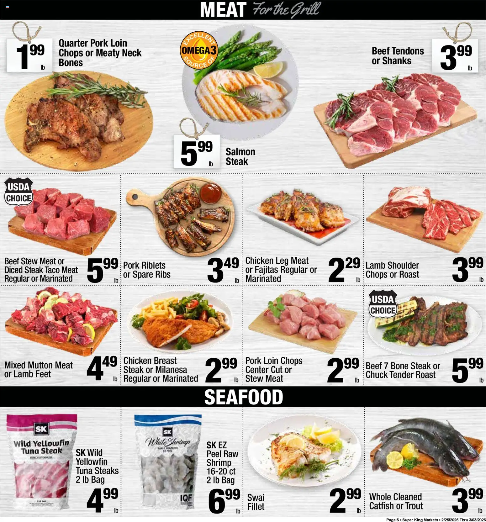 Super King - Weekly Ad - valid from 25.02.2026 | Page: 6 | Products: Pork, Seafood, Bag, Grill
