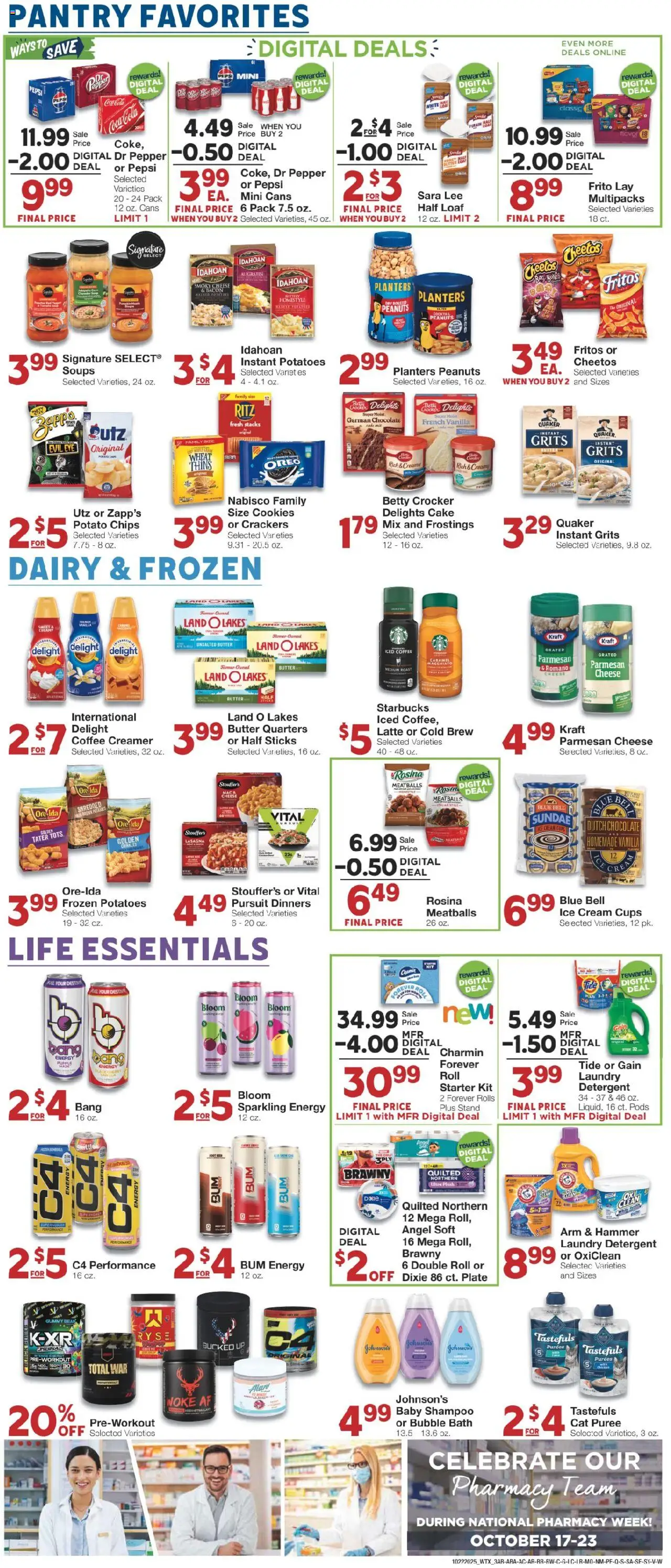 United Supermarkets Weekly Ad - valid from 21.10.2025 | Page: 3 | Products: Shampoo, Cheese, Chocolate, Potatoes