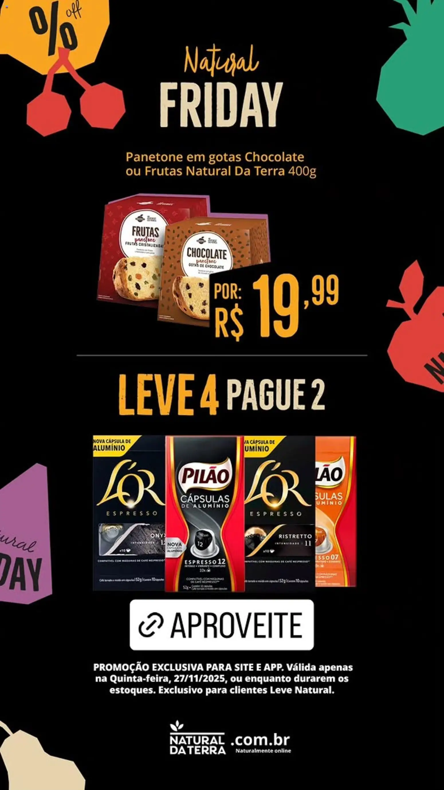 Natural da Terra Folheto - válido de 27.11.2025 | Página: 1 | Produtos: Chocolate, Panetone