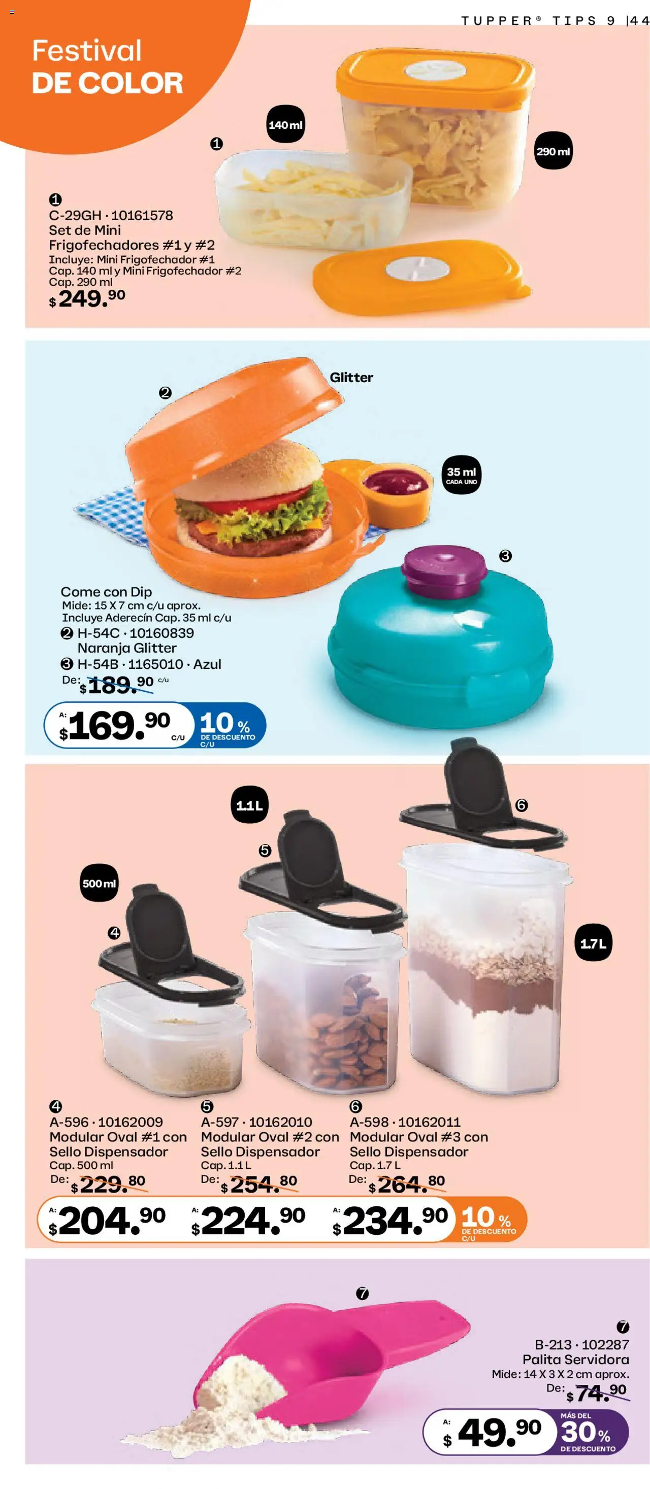 Nuevas ofertas de Tupperware válidas en toda la República Mexicana desde el 11.08.2025. ¡Encuentra las mejores ofertas en Tupperware catálogo! | Página: 44 | Productos: Glitter, Modular