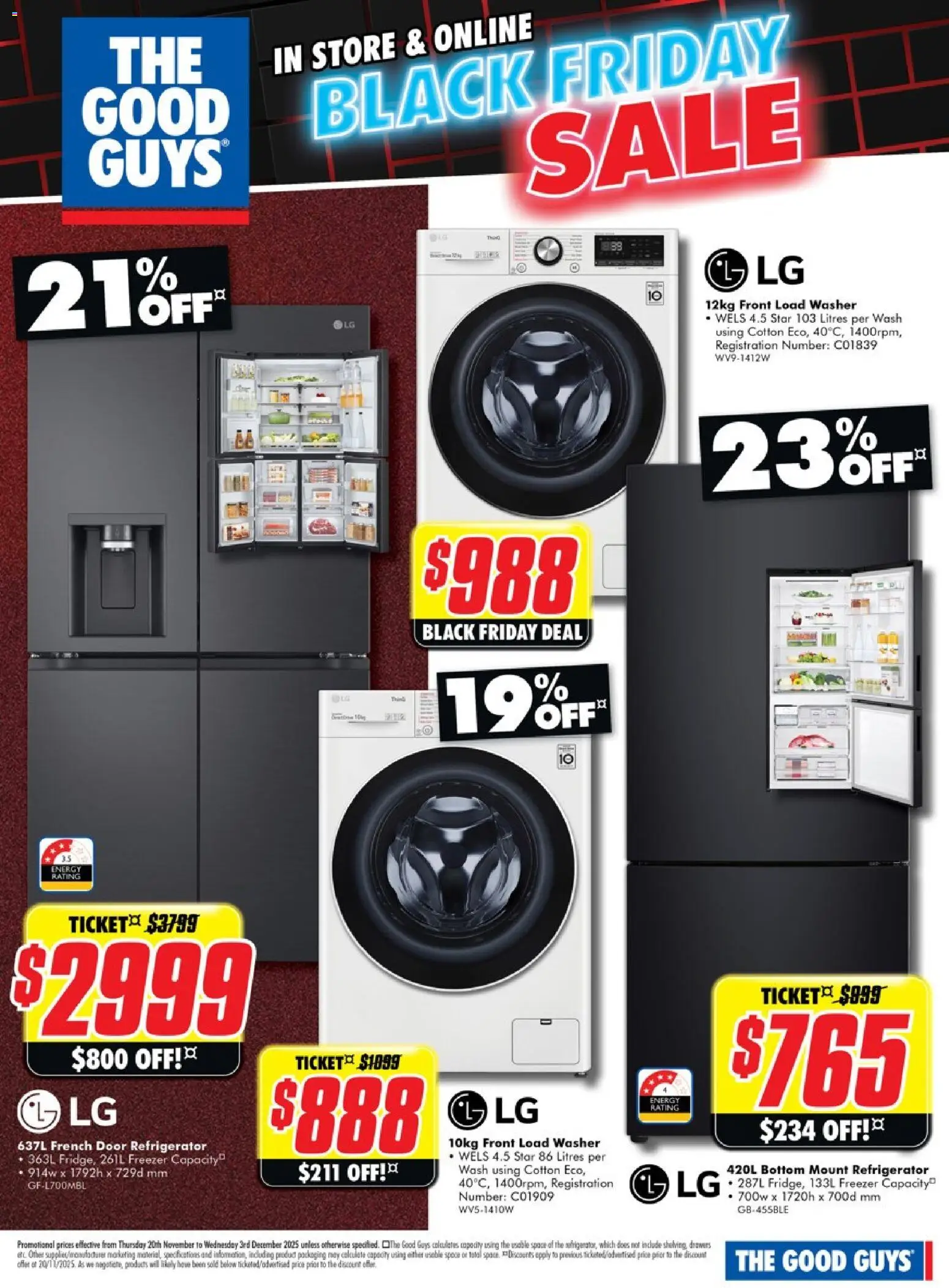 The Good Guys catalogue - valid from 19.11.2025 | Page: 1 | Products: Door, Freezer, Refrigerator, Washer