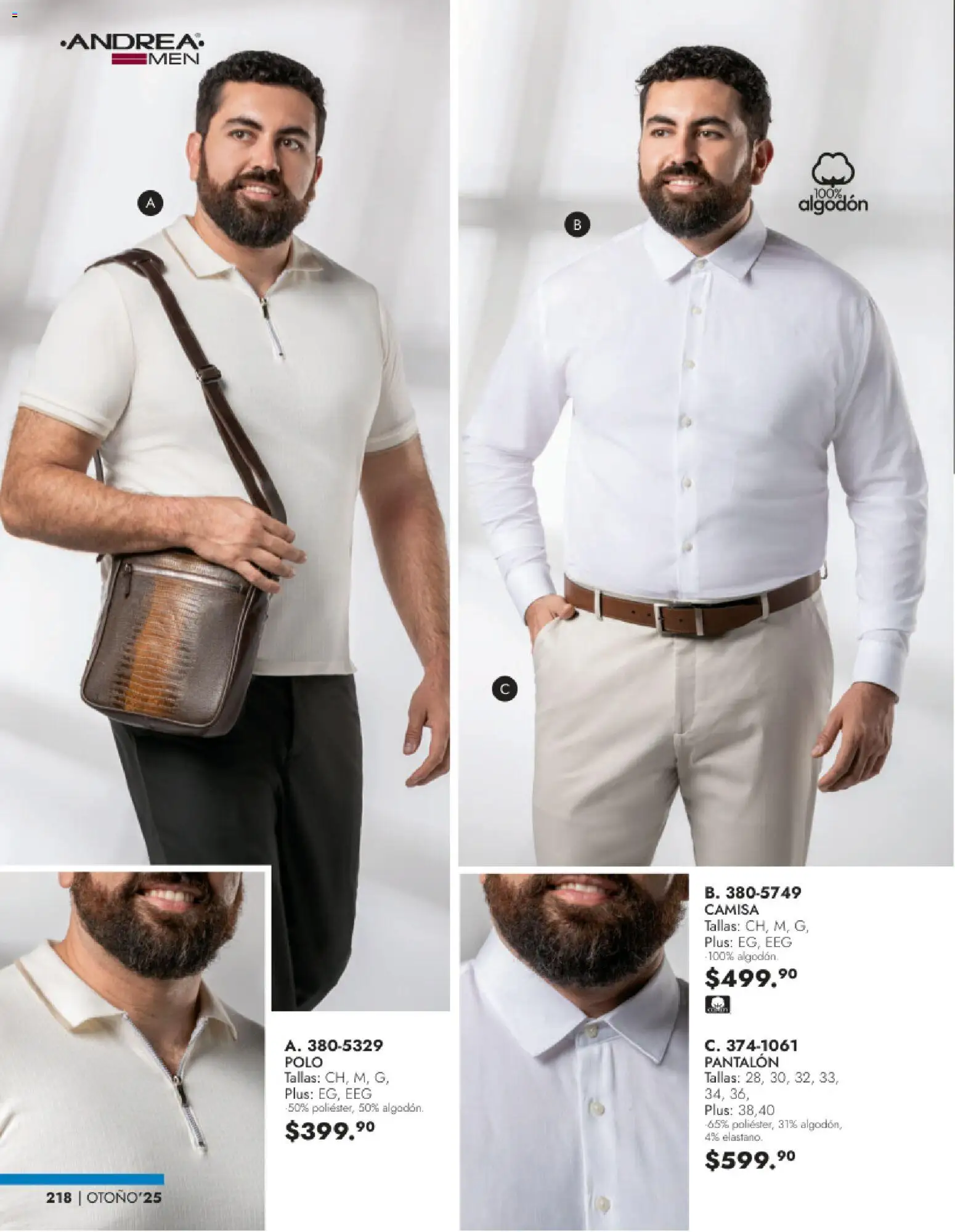 Nuevas ofertas de Andrea válidas en toda la República Mexicana desde el 26.11.2025. ¡Encuentra las mejores ofertas en Andrea catálogo Vestir Caballero otoño! | Página: 56 | Productos: Camisa, Algodón