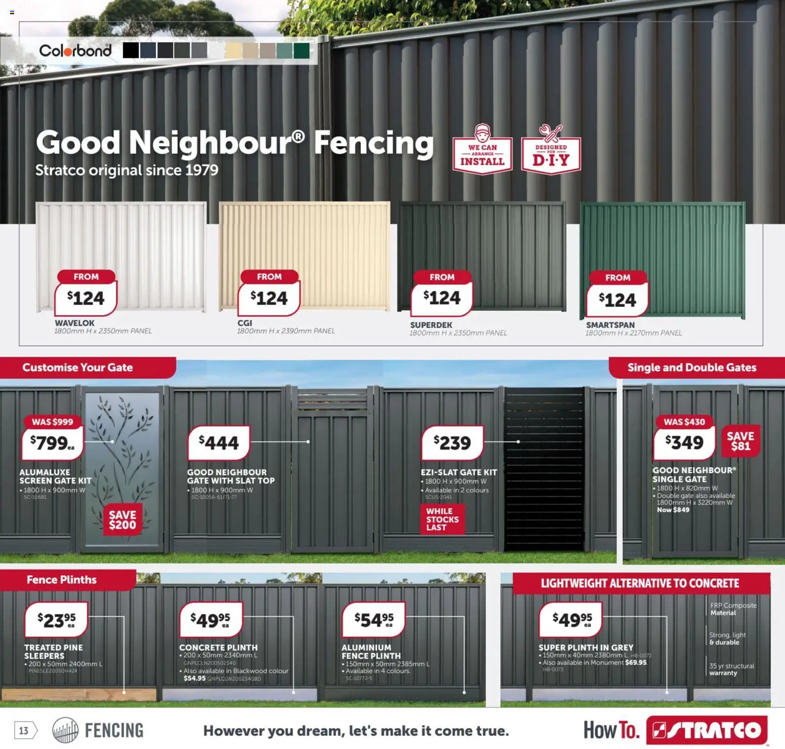Stratco catalogue - valid from 23.01.2026 | Page: 13 | Products: Fence, Gate, Light, Screen