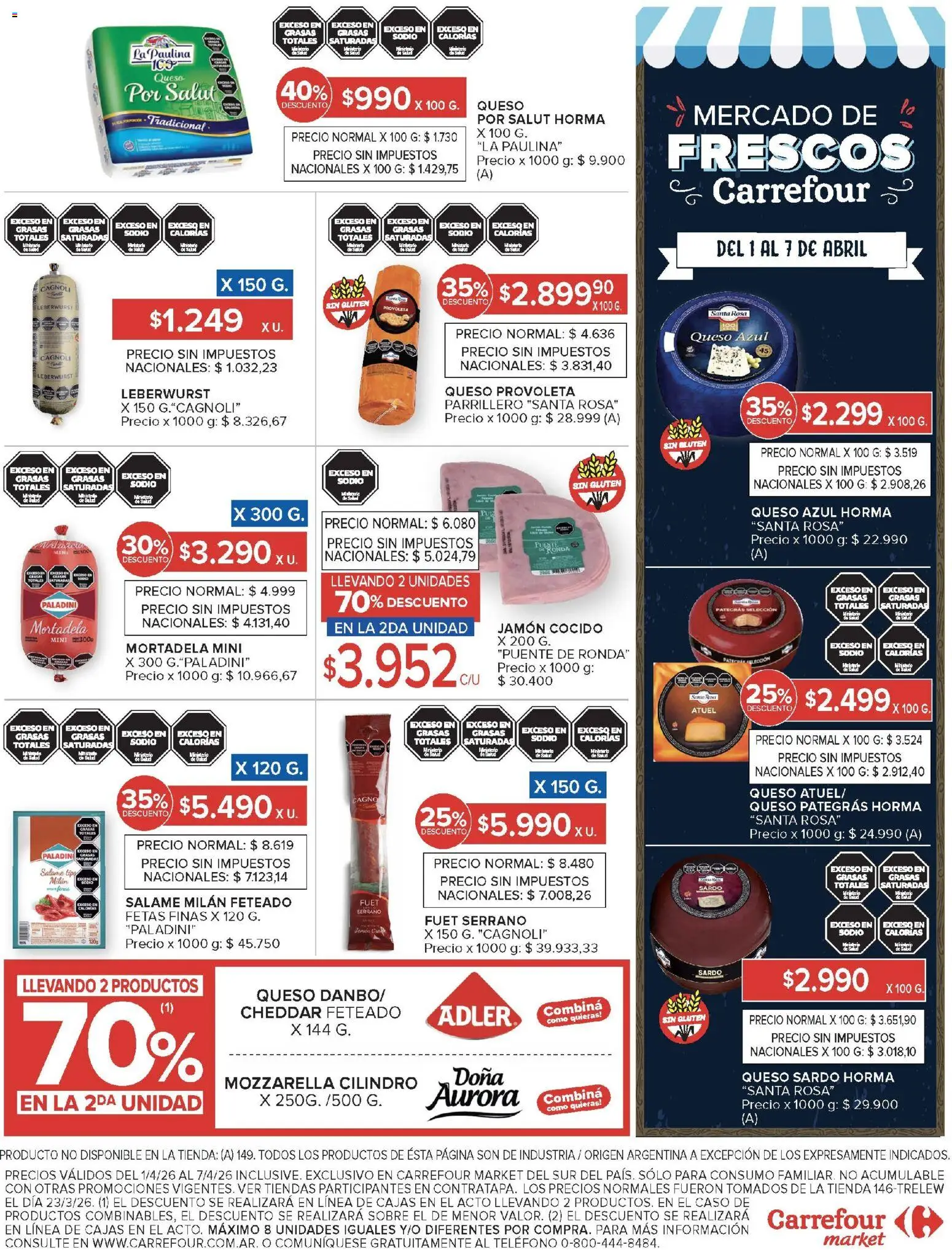 Carrefour Market catálogo │ válido desde el 01.04.2026 | Página: 16 | Productos: Sobre, Queso, Jamón, Salame
