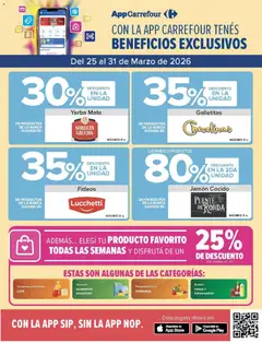 Vista previa Carrefour ofertas válido desde el 25.03.2026 | Página: 4 | Productos: Galletitas, Café, Jamón, Fideos