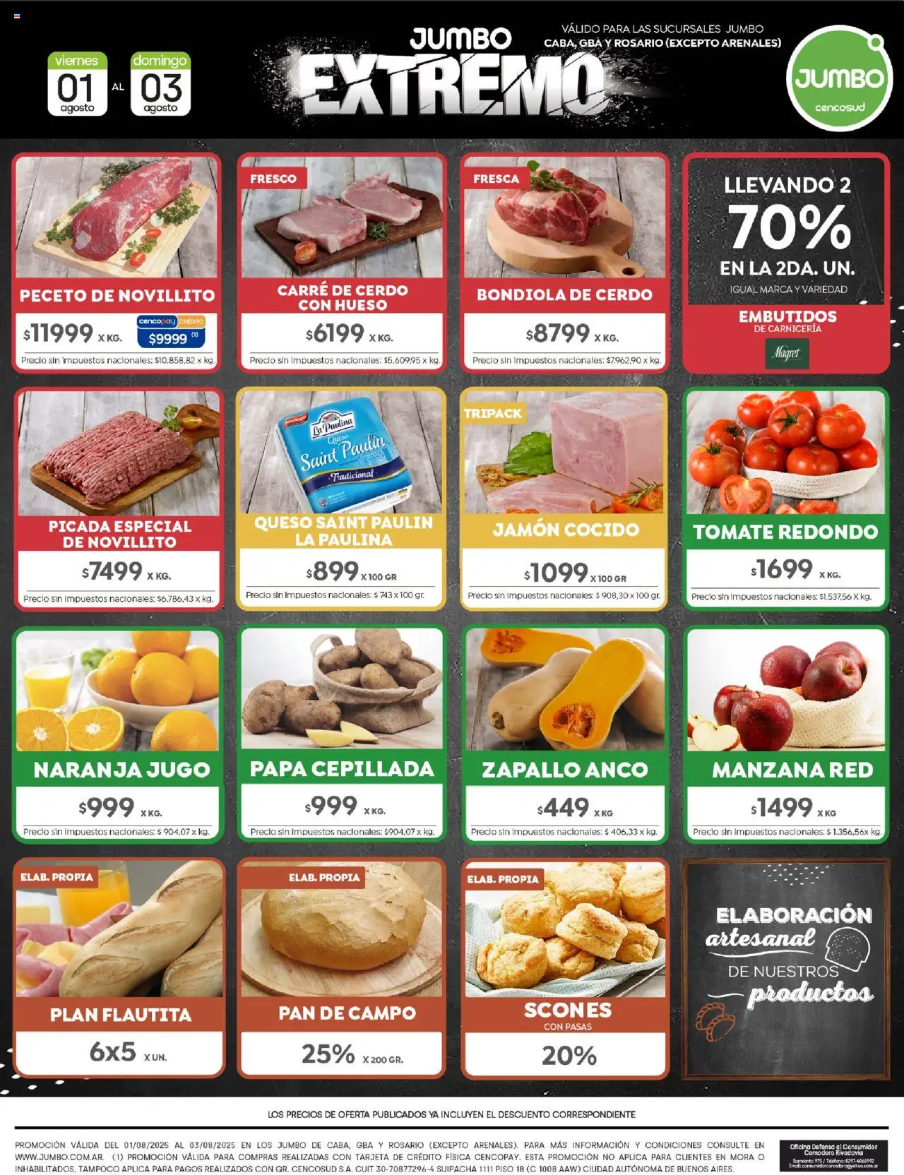Jumbo ofertas │ válido desde el 01.08.2025 | Página: 7 | Productos: Teléfono, Tomate, Queso, Pan