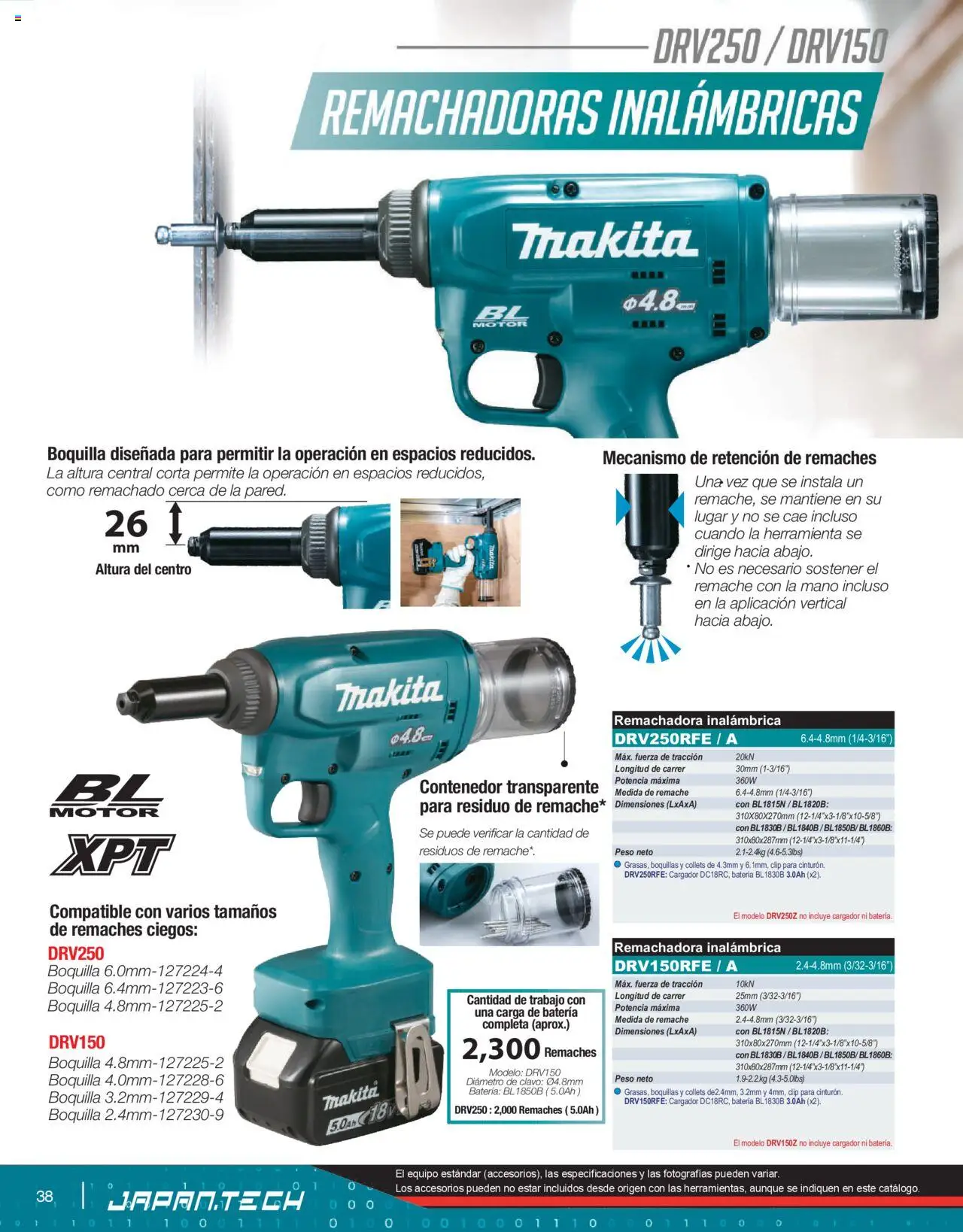 Nuevas ofertas de Makita válidas en toda la República Mexicana desde el 07.10.2024. ¡Encuentra las mejores ofertas en Makita catálogo Líneas de Ensamble! | Página: 38 | Productos: Clavo, Cargador, Remache, Batería