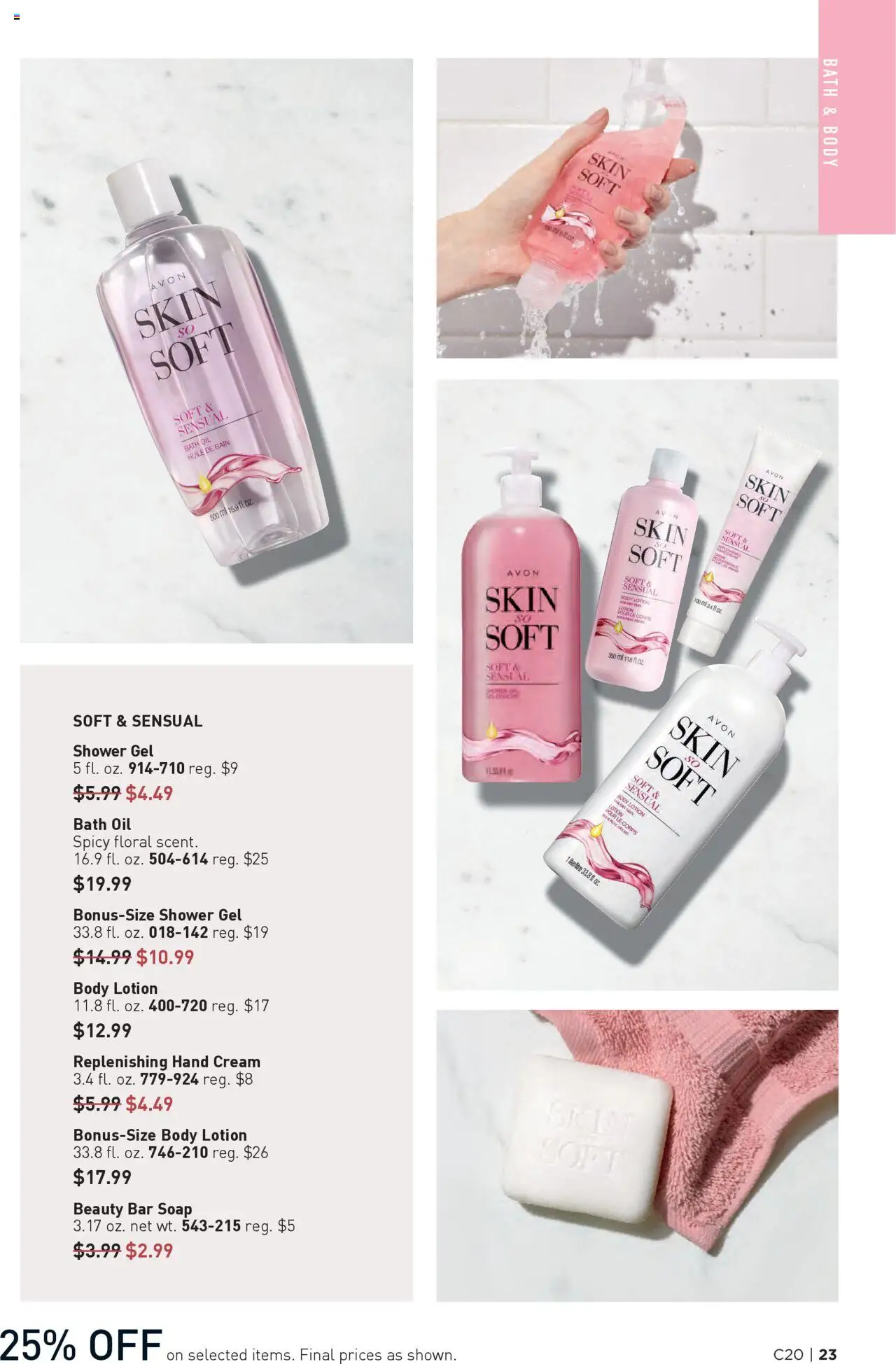 Avon Brochure - valid from 24.09.2025 | Page: 23 | Products: Oil, Hand cream, Soap, Cream