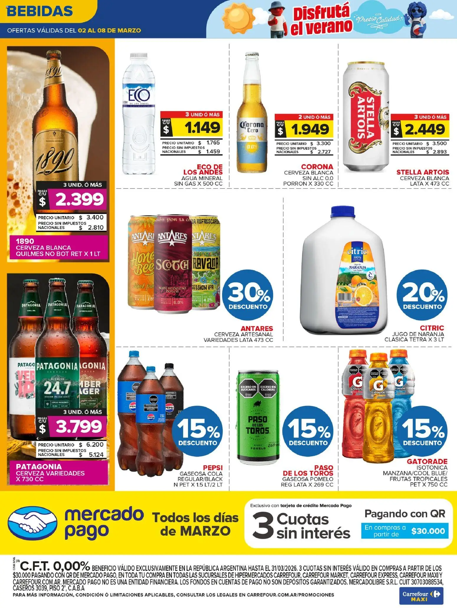 Carrefour Maxi catálogo │ válido desde el 02.03.2026 | Página: 6 | Productos: Gaseosa, Cera, Jugo, Cerveza
