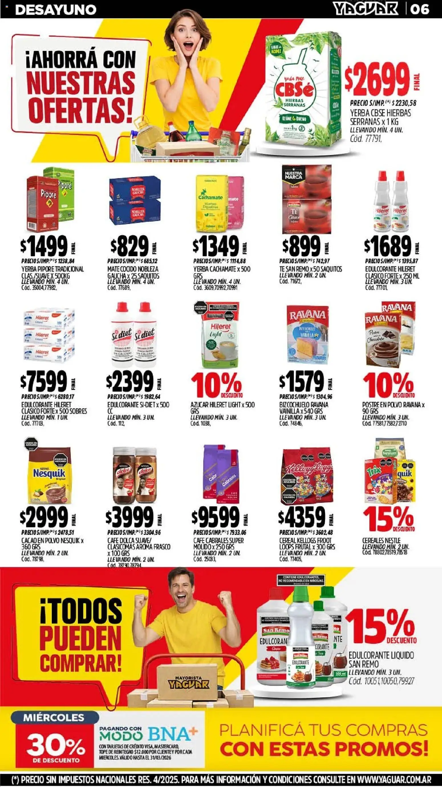 Yaguar - Oferta Semanal Trelew │ válido desde el 02.03.2026 | Página: 6 | Productos: Yerba, Polvo, Té, Cacao