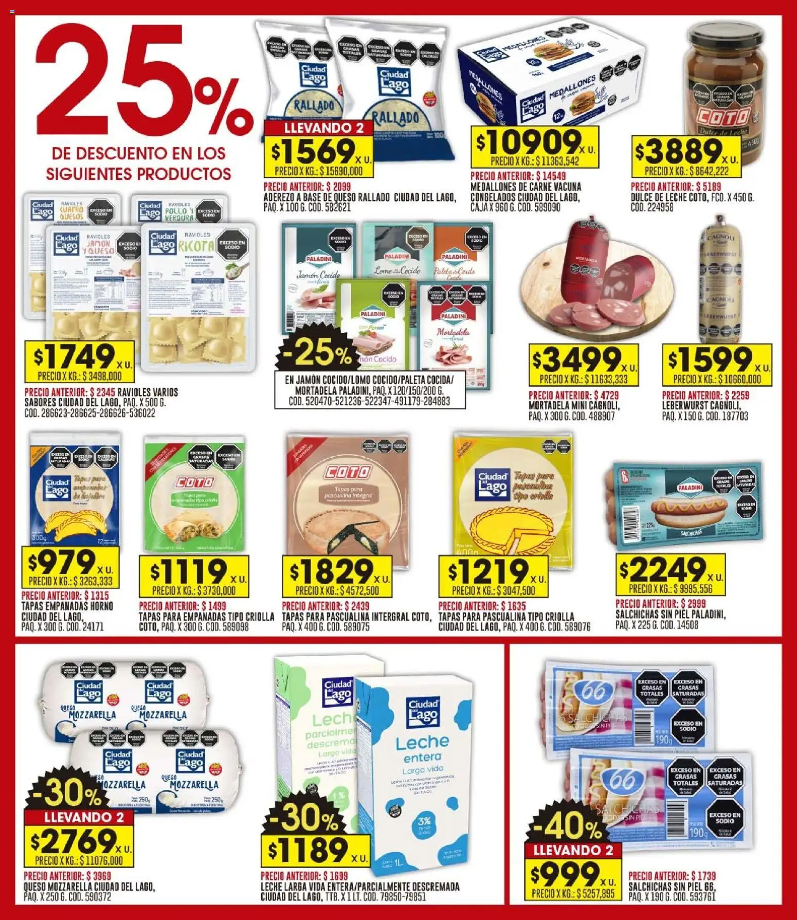 Coto - Ofertas │ válido desde el 12.01.2026 | Página: 6 | Productos: Jamón cocido, Mortadela, Aderezo, Leche