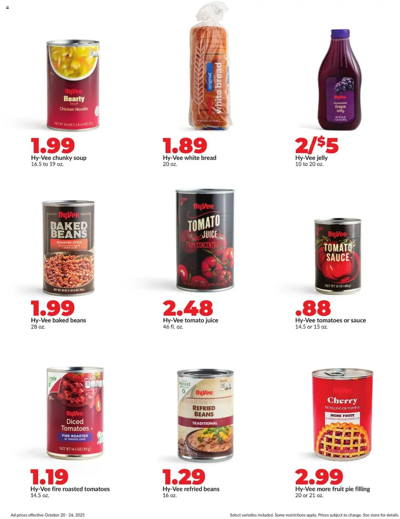 HyVee Weekly Ad - valid from 20.10.2025 | Page: 17 | Products: Bread, Juice, Tomatoes, Sauce