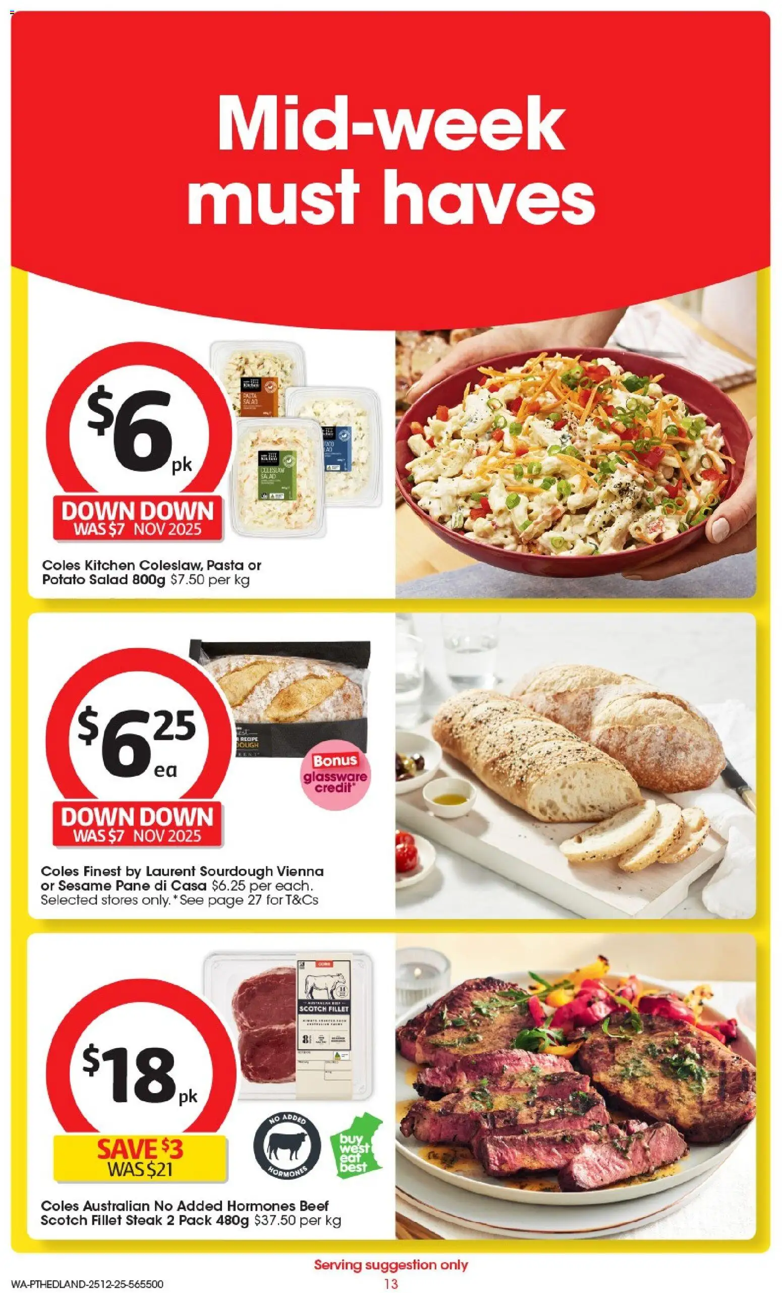 Coles catalogue - valid from 25.12.2025 | Page: 14 | Products: Glassware, Pasta, Salad, Scotch