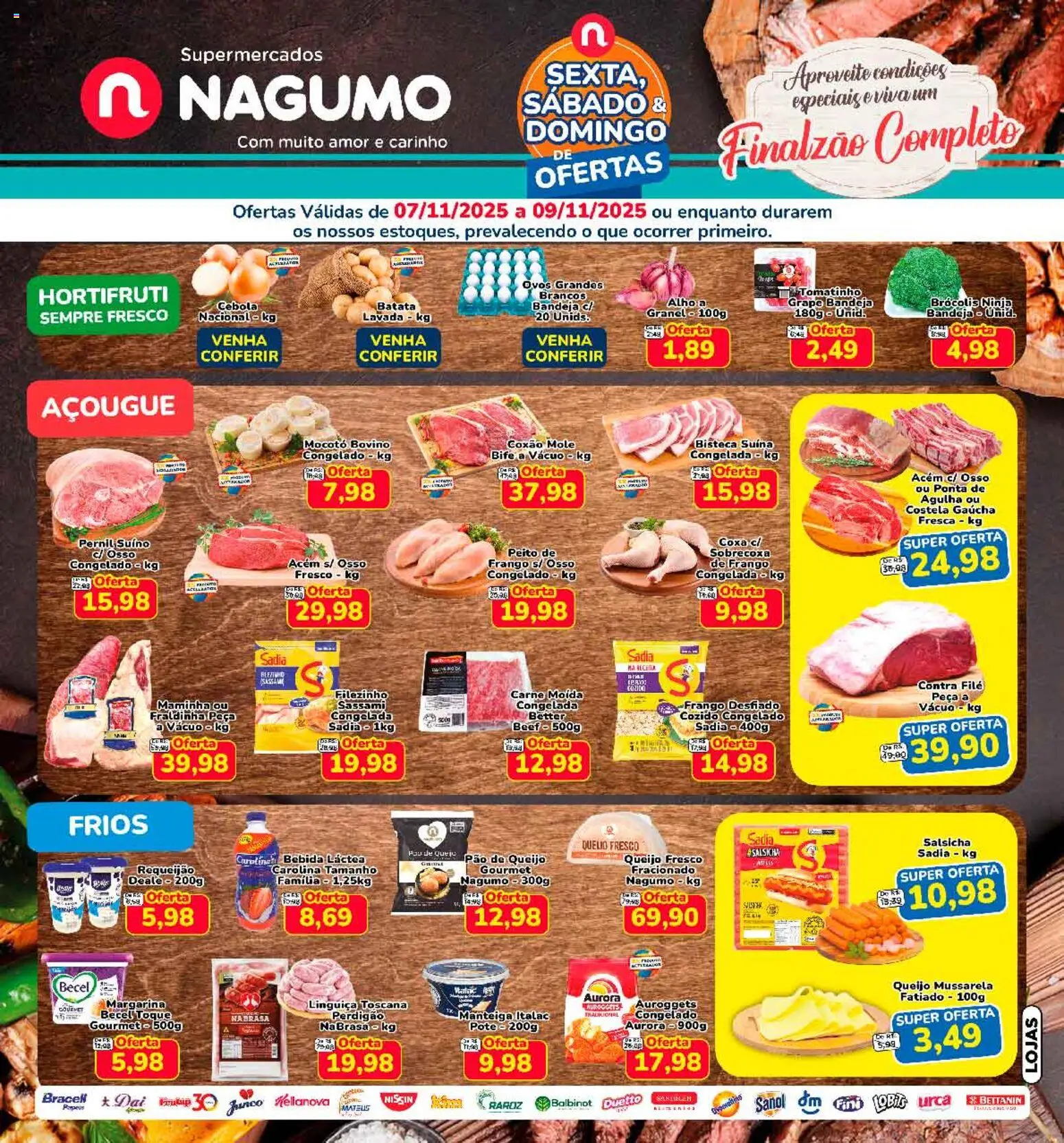 Nagumo Folheto - válido de 07.11.2025 | Página: 1 | Produtos: Cebola, Salsicha, Frango, Requeijão