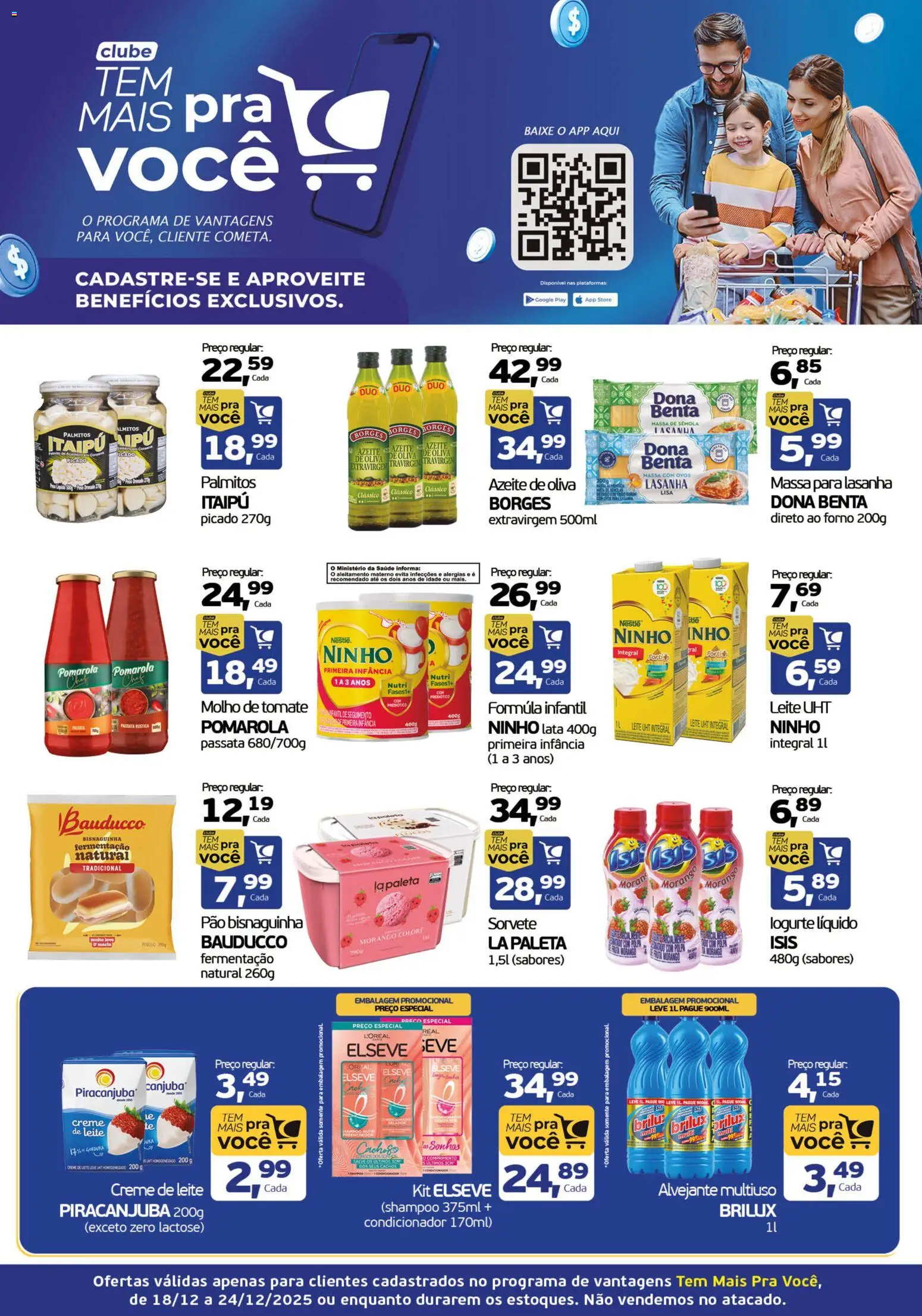 Cometa Supermercados Folheto - válido de 18.12.2025 | Página: 1 | Produtos: Forno, Shampoo, Lasanha, Creme de leite